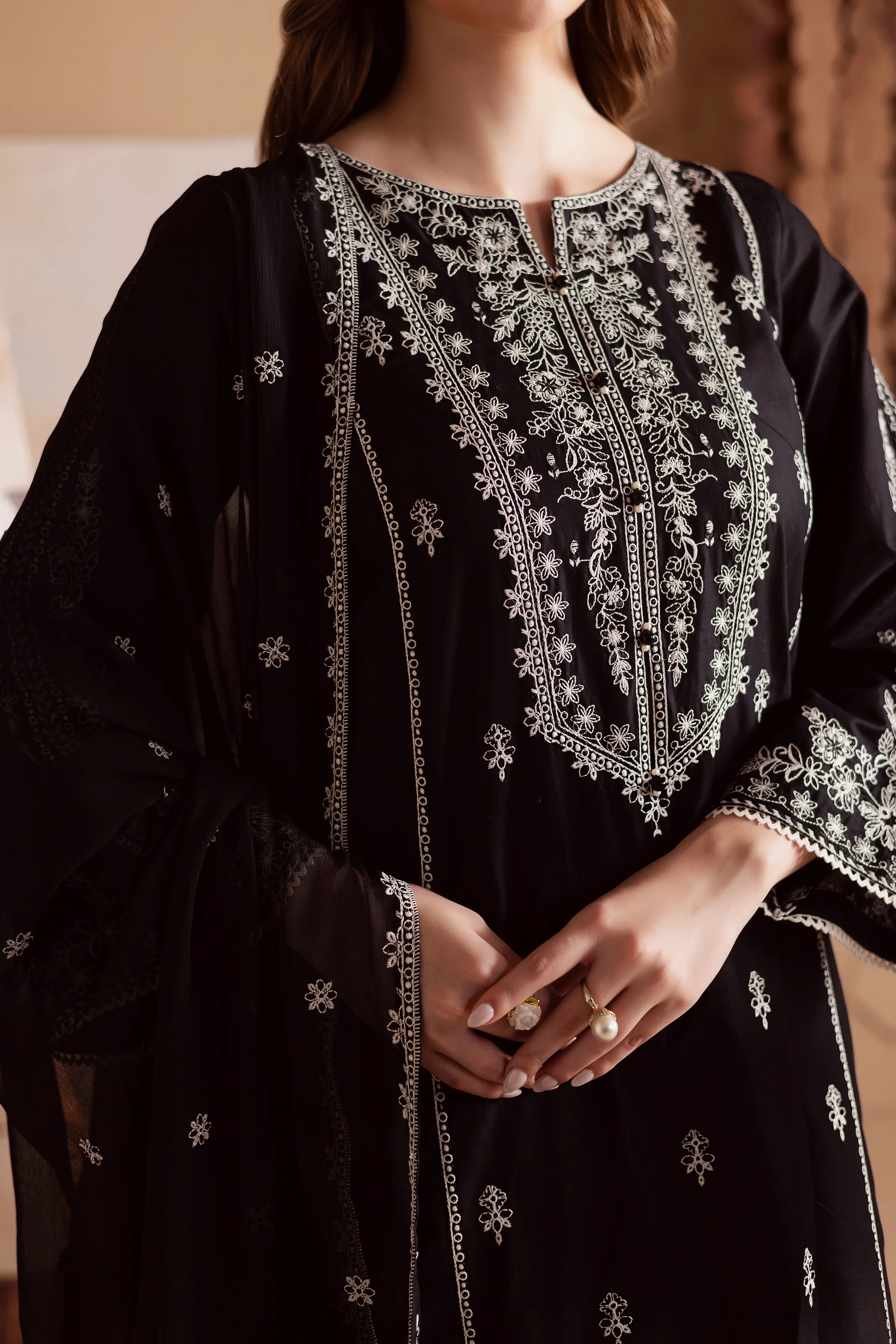 Starlight 3Pc - Embroidered Lawn Dress - Image 7