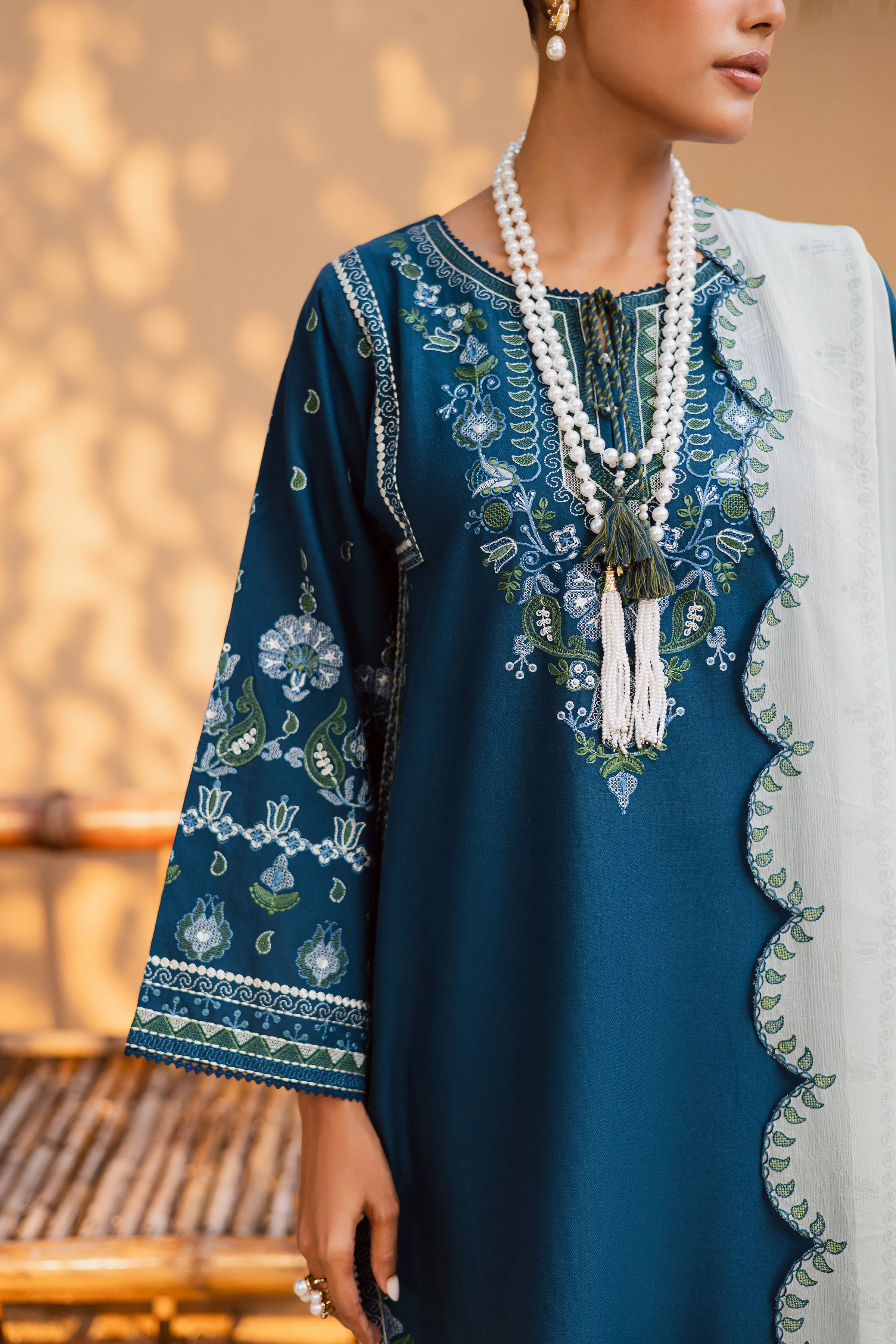 Stillwater Ridge 3Pc - Embroidered Khaddar Dress - Image 7