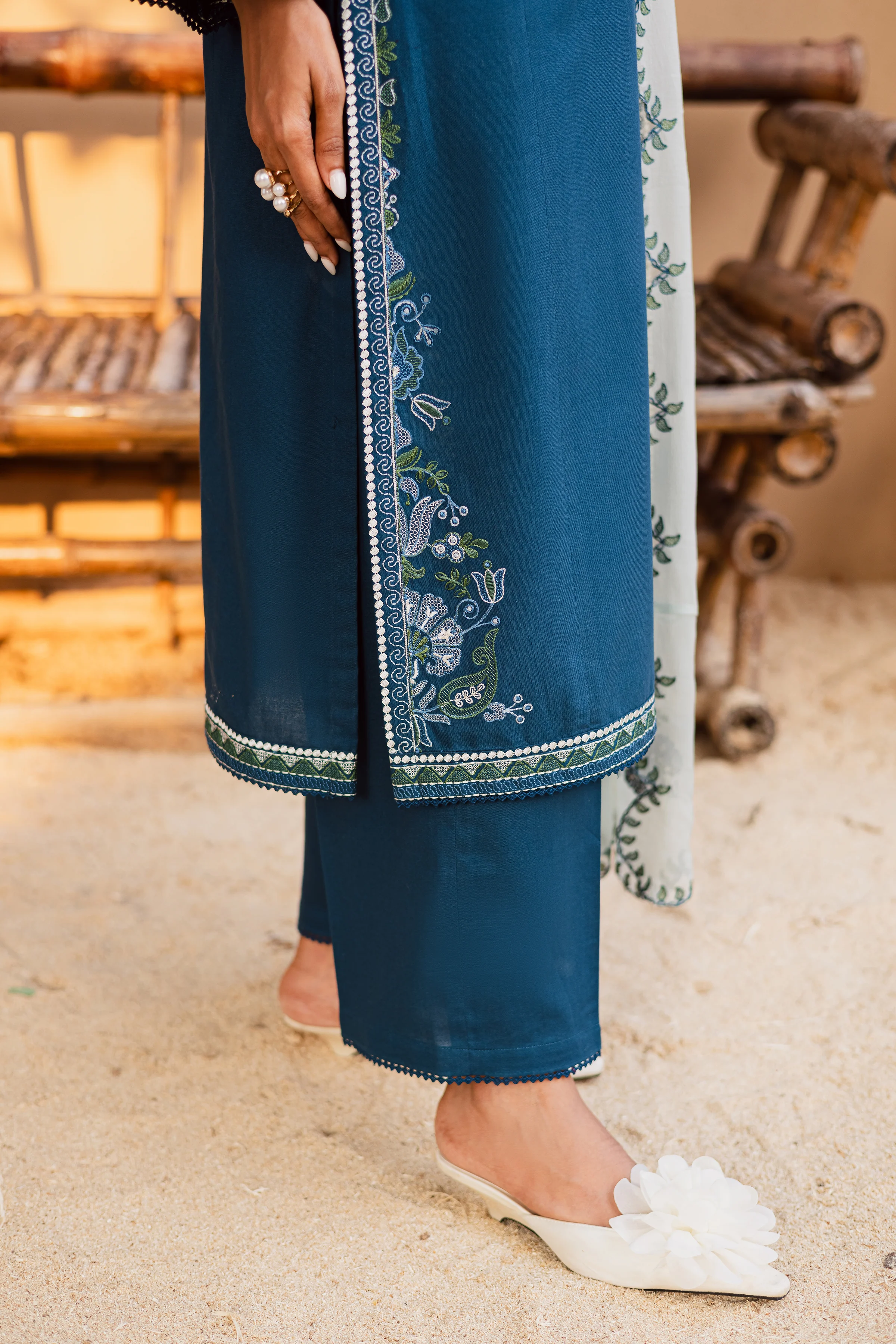 Stillwater Ridge 3Pc - Embroidered Khaddar Dress - Image 9