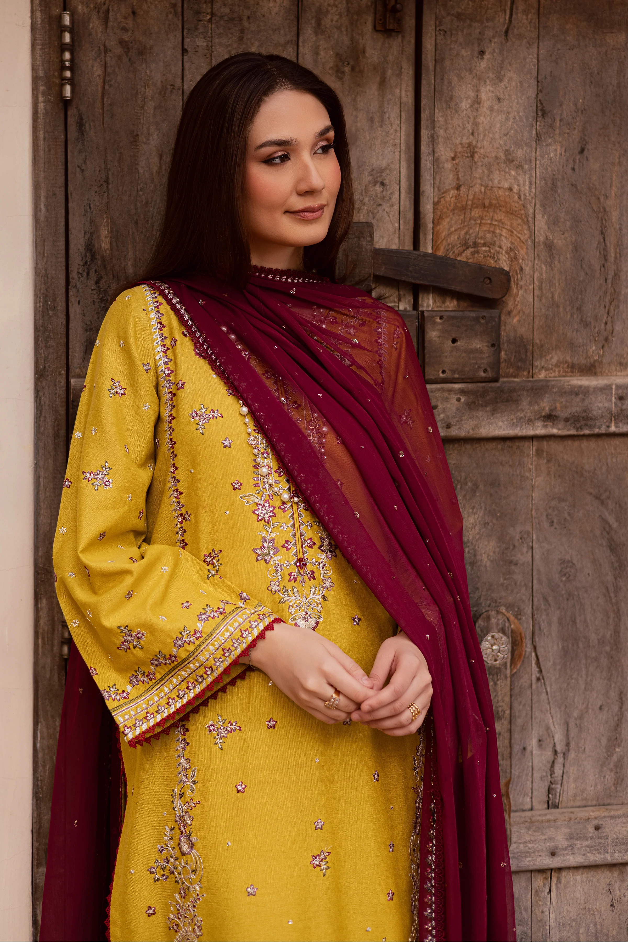 Sun Flower 3Pc - Embroidered Festive Pret - Image 2