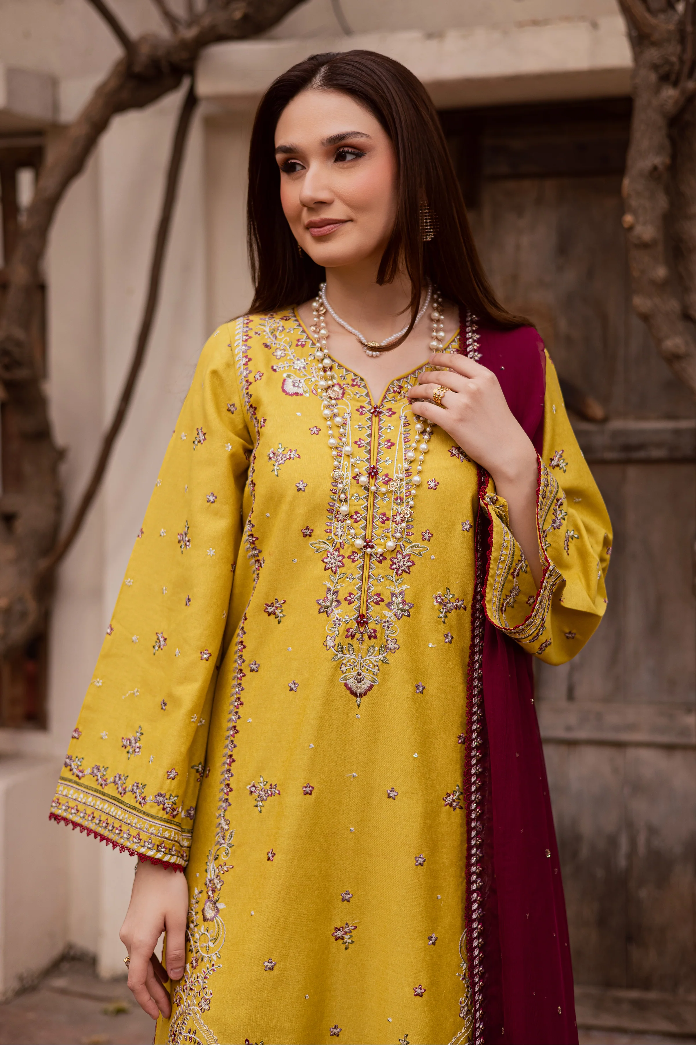 Sun Flower 3Pc - Embroidered Festive Pret - Image 4
