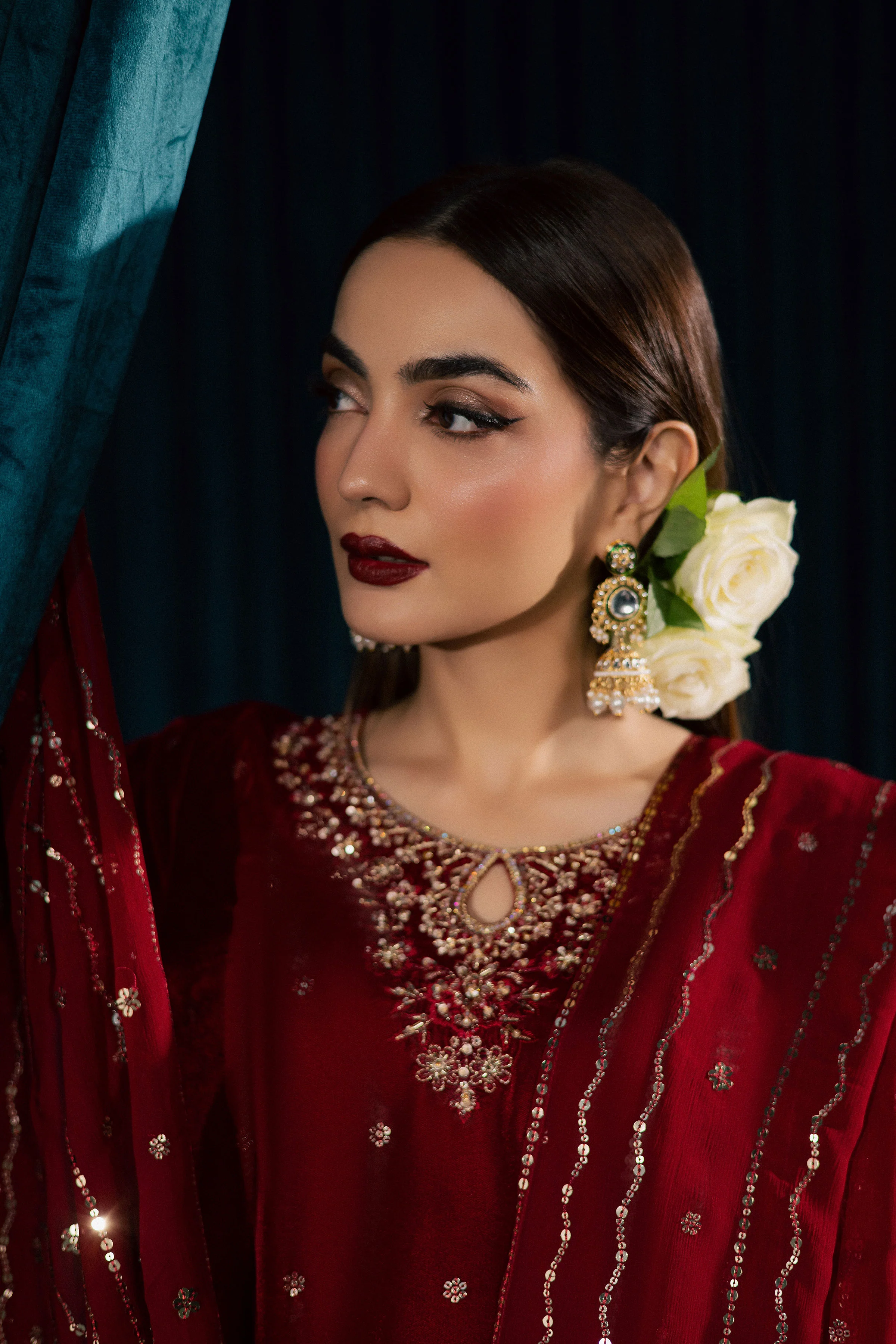 Surkh Gul 3Pc - Velvet Formal Dress - Image 10