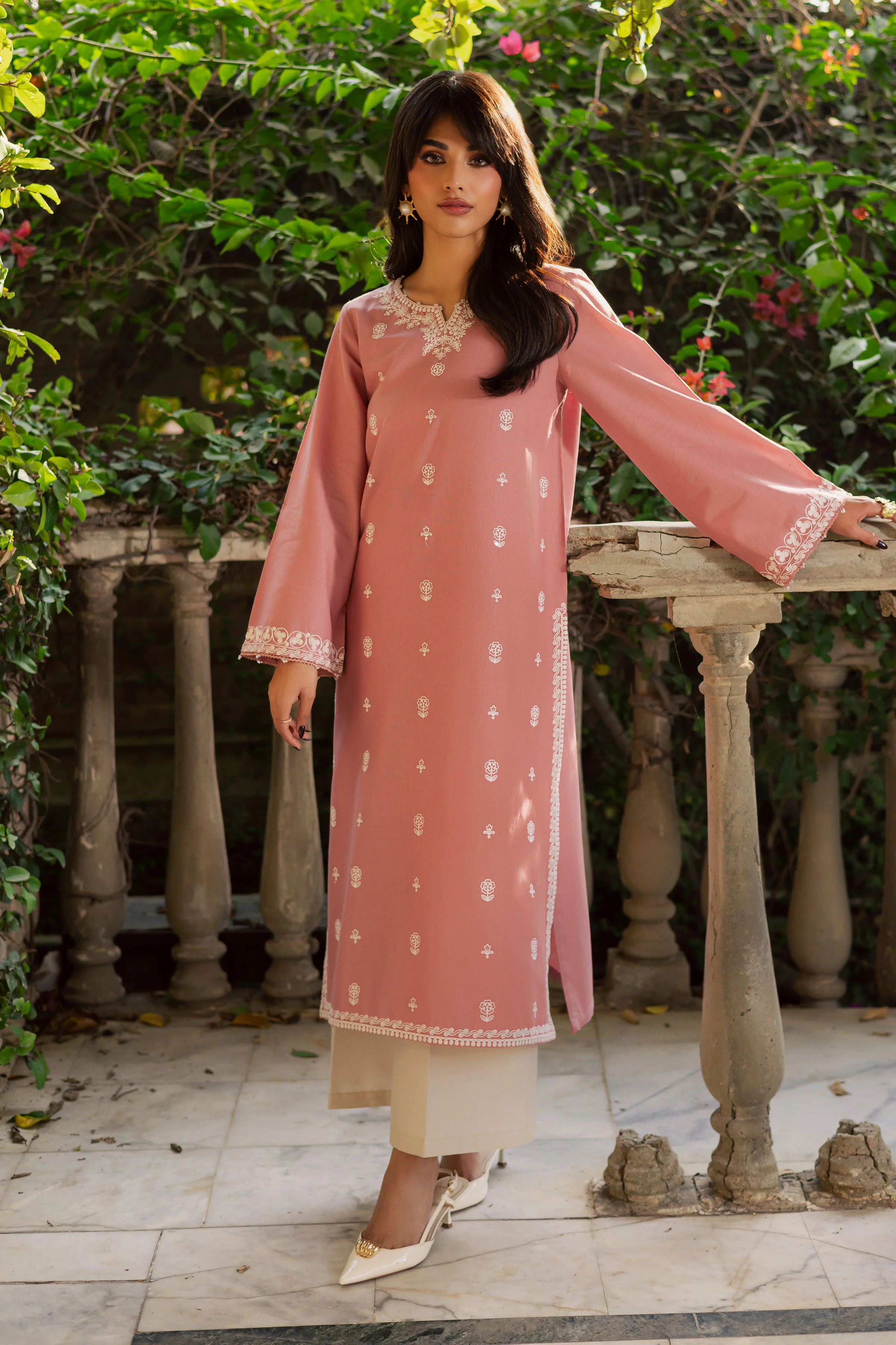 Sylvia 2Pc - Embroidered Khaddar Dress