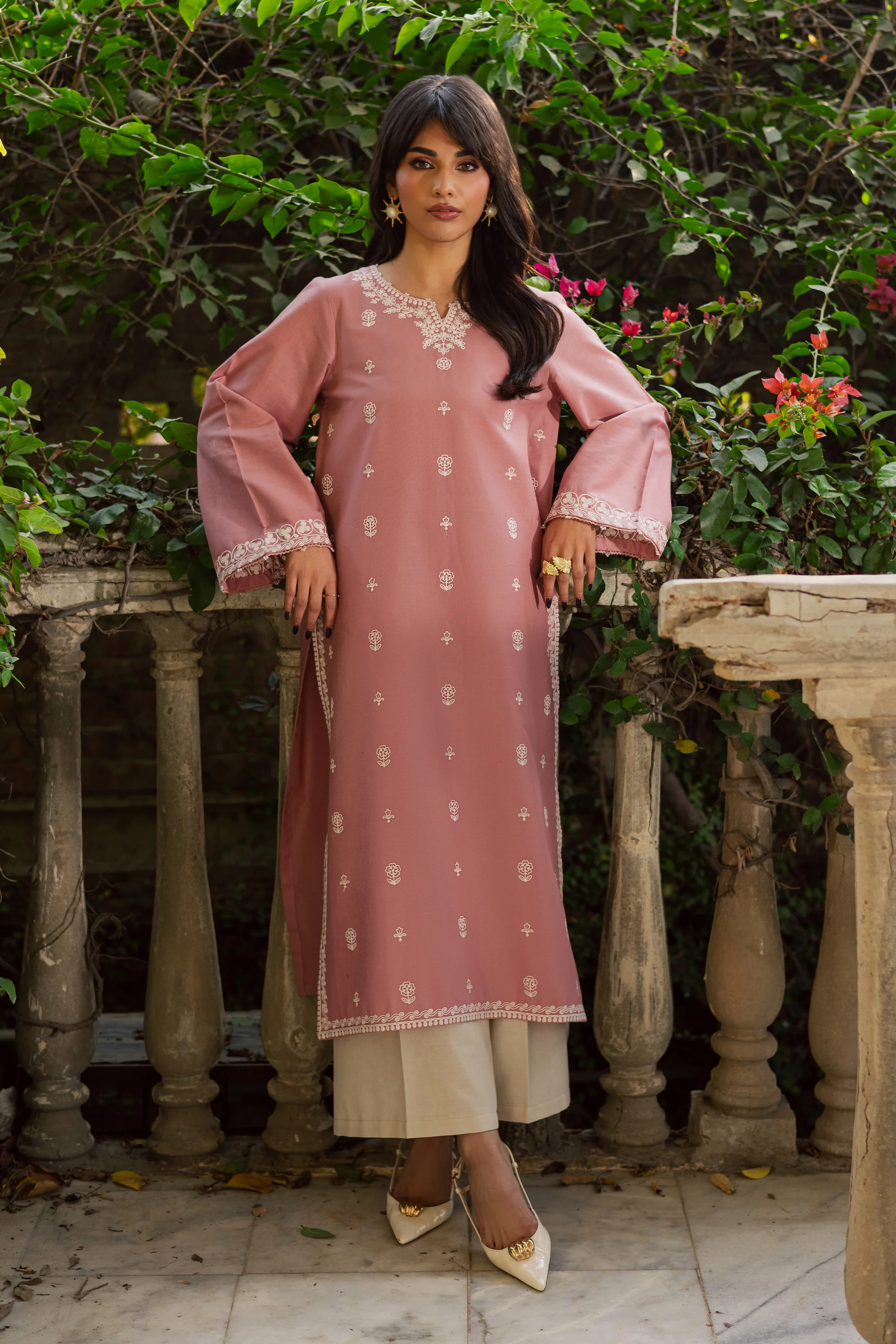 Sylvia 2Pc - Embroidered Khaddar Dress - Image 3
