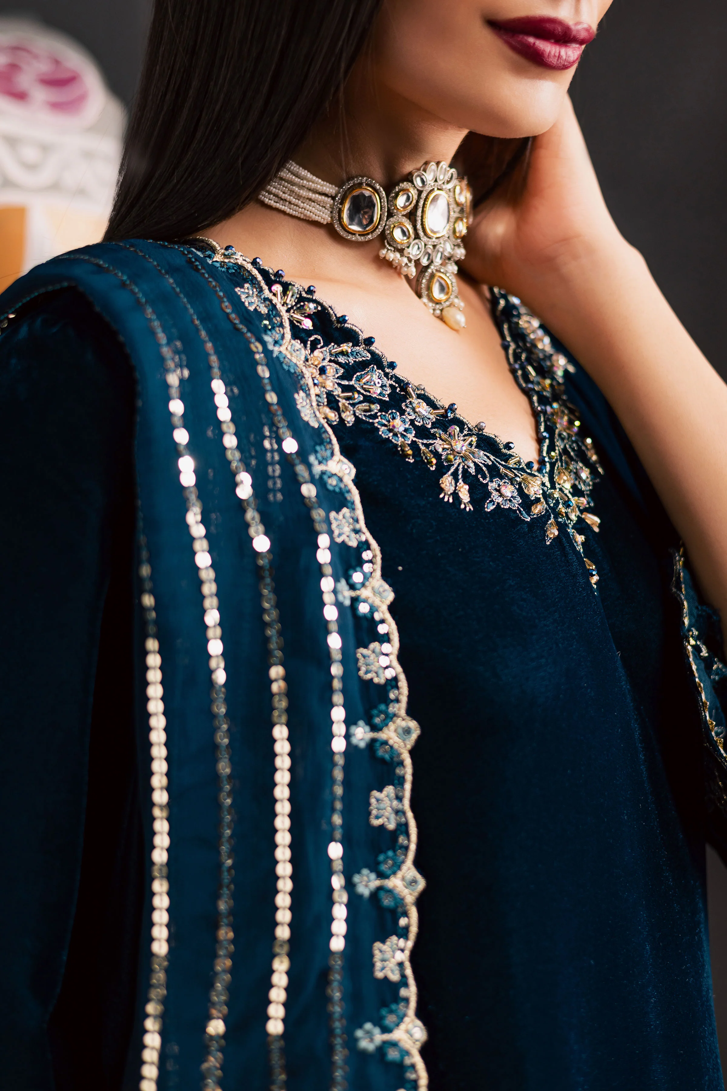 Taana Bana 3Pc - Velvet Luxe Pret - Image 8