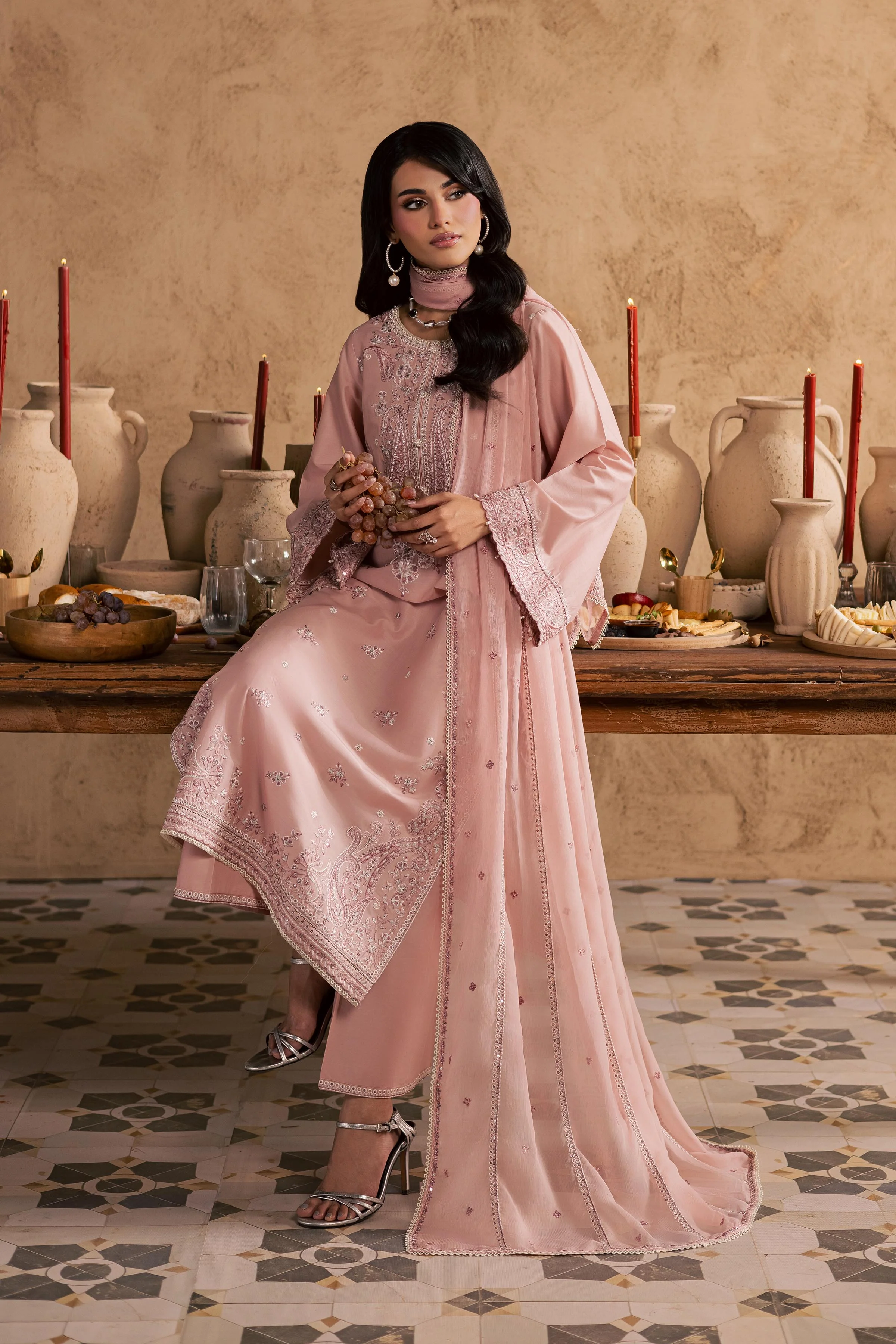Taffy Aria 3Pc - Embroidered Festive Pret - Image 4