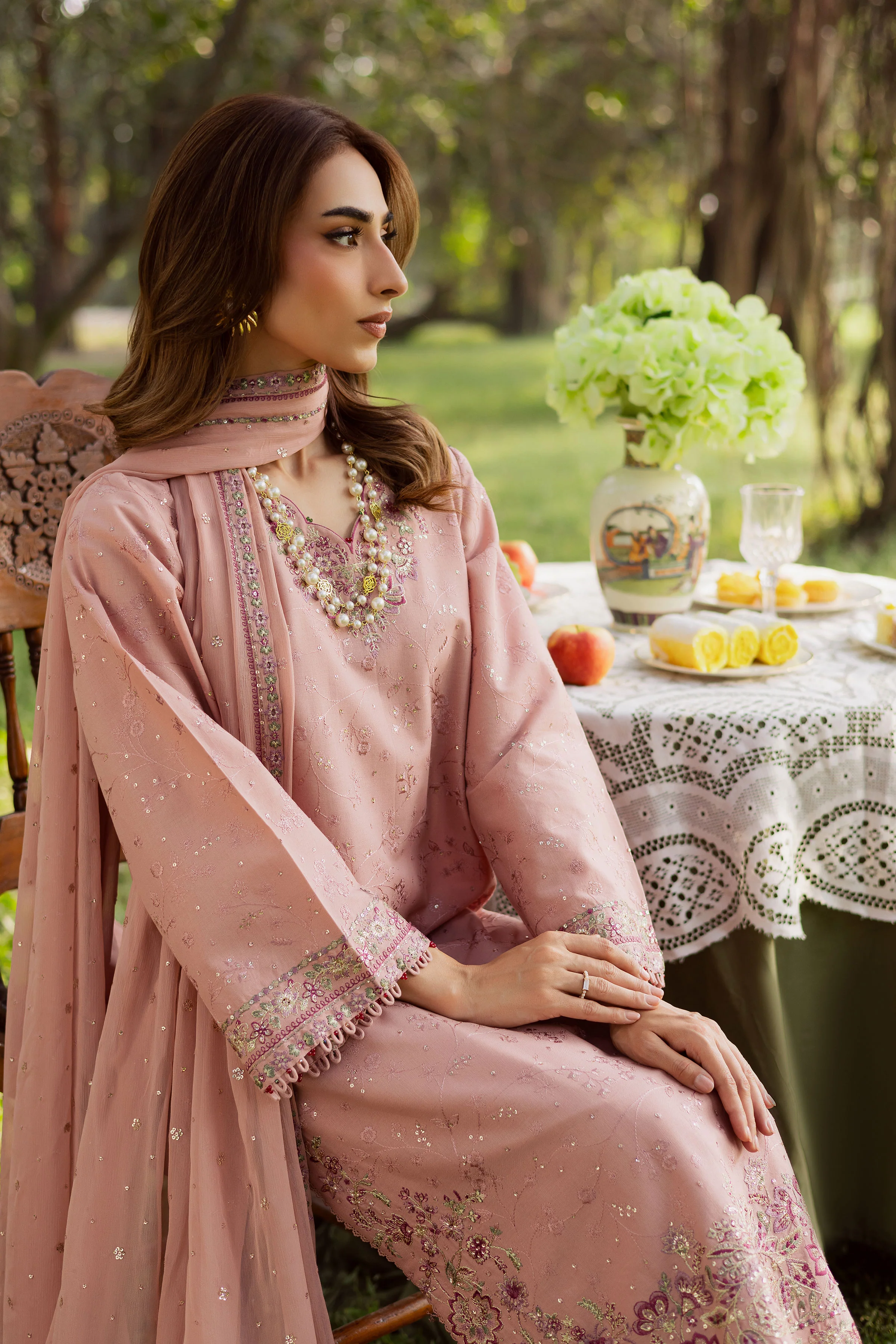 Taffy Pie 3Pc - Embroidered Khaddar Dress - Image 7