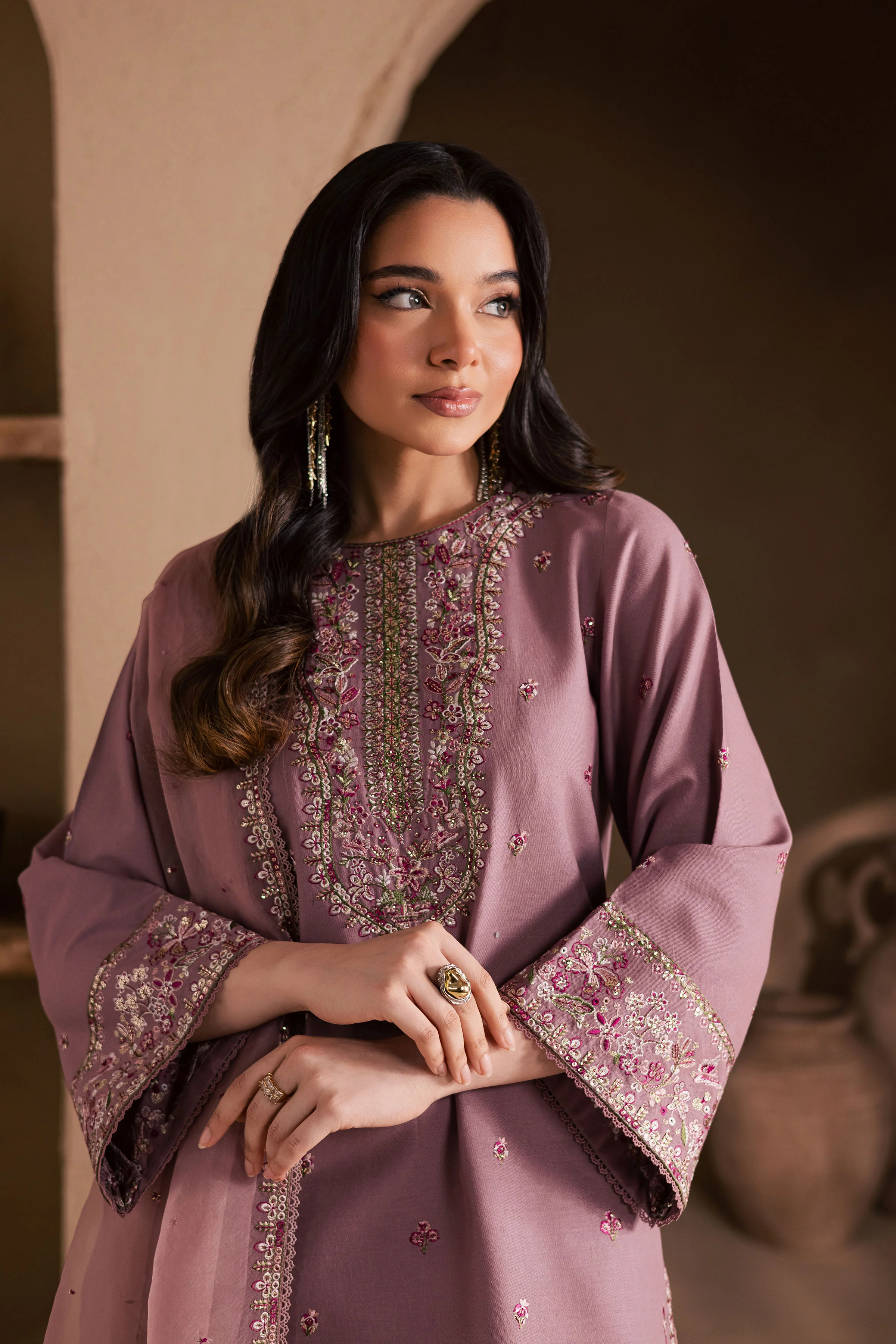 Tea Alyssa 3Pc - Embroidered Khaddar Dress - Image 2