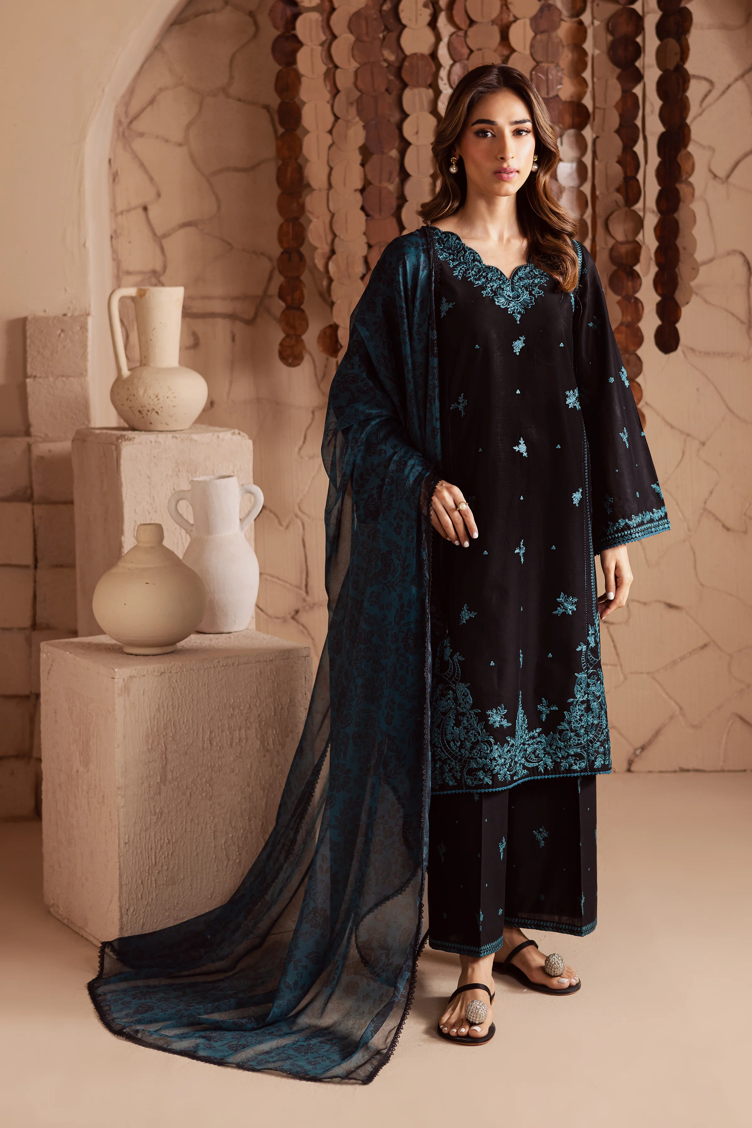 Tea light 3Pc - Embroidered Lawn Dress - Image 5