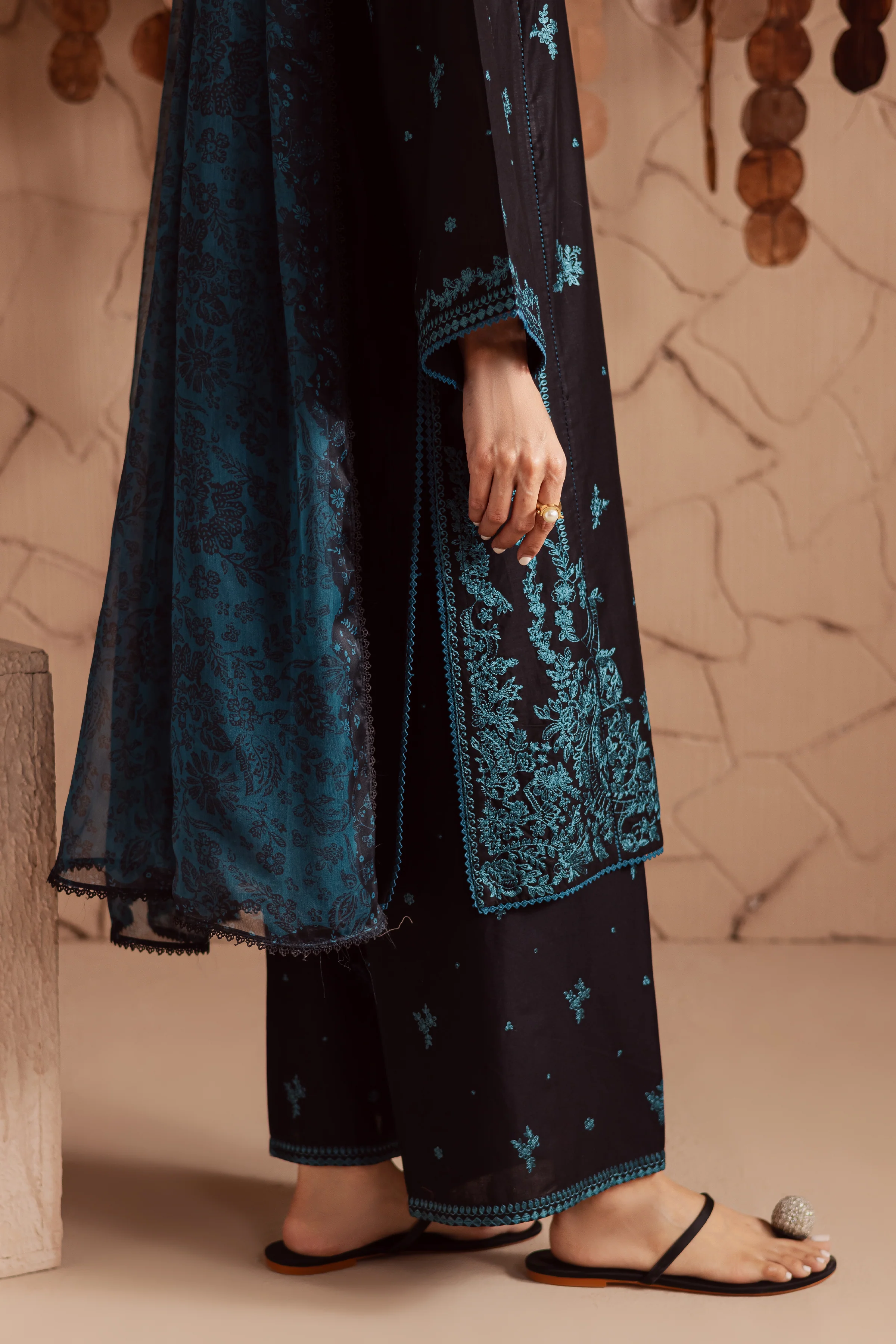 Tea light 3Pc - Embroidered Lawn Dress - Image 7