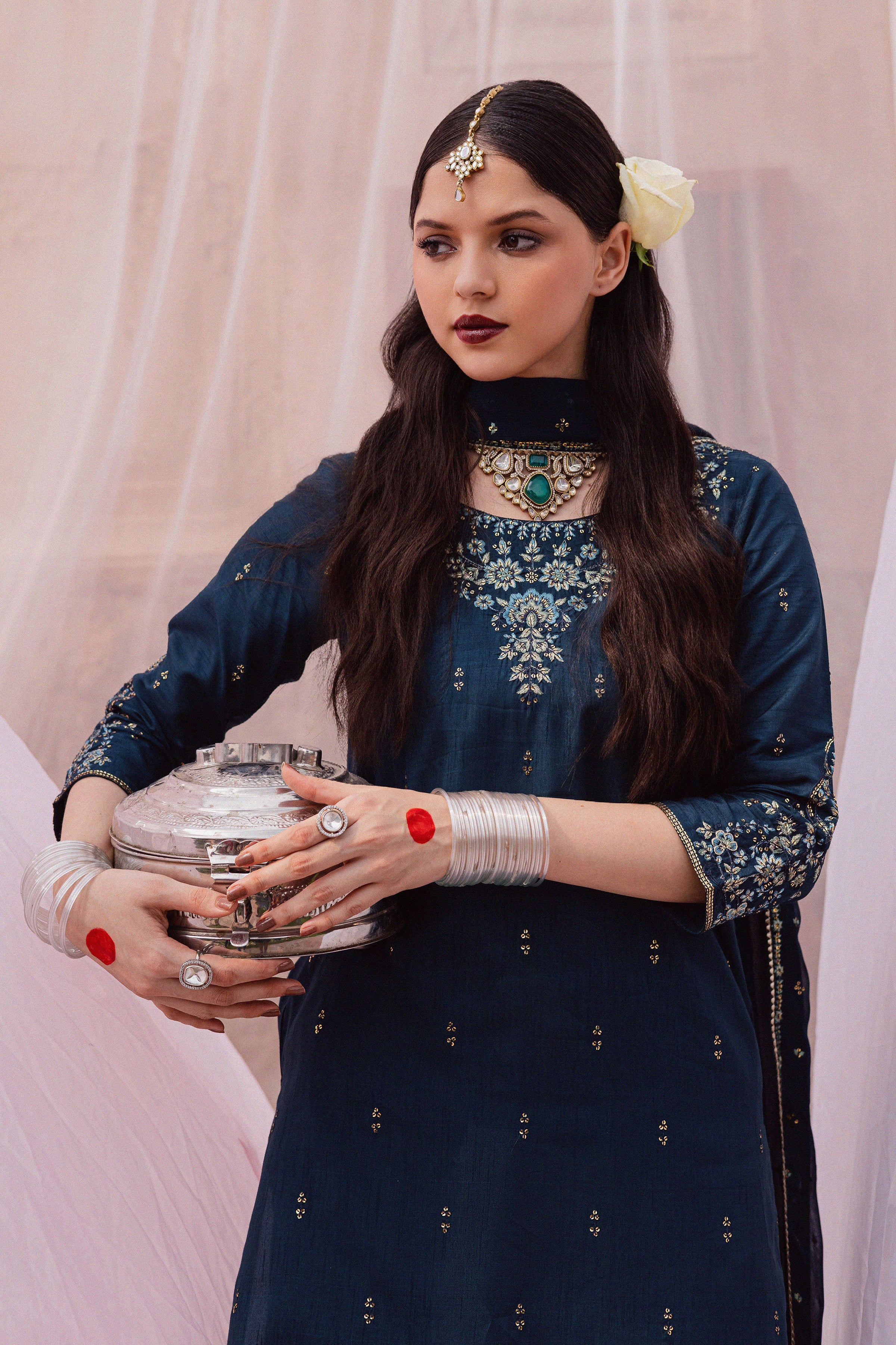 Teal Amaya 3Pc - Festive Luxe Pret - Image 2