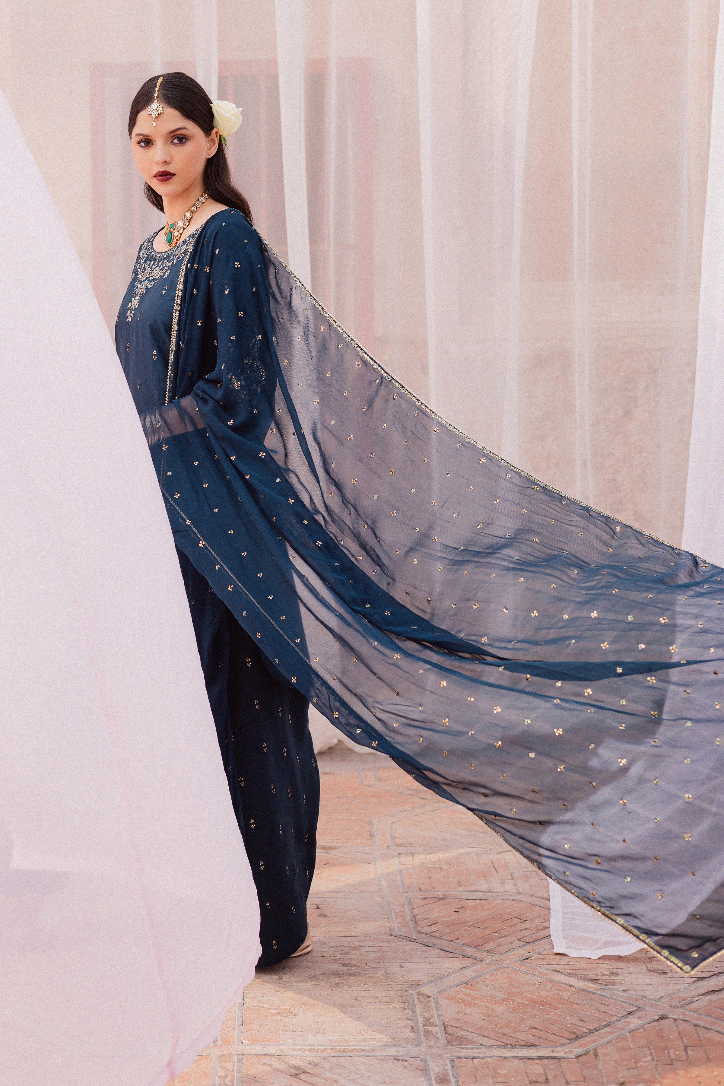 Teal Amaya 3Pc - Festive Luxe Pret - Image 3