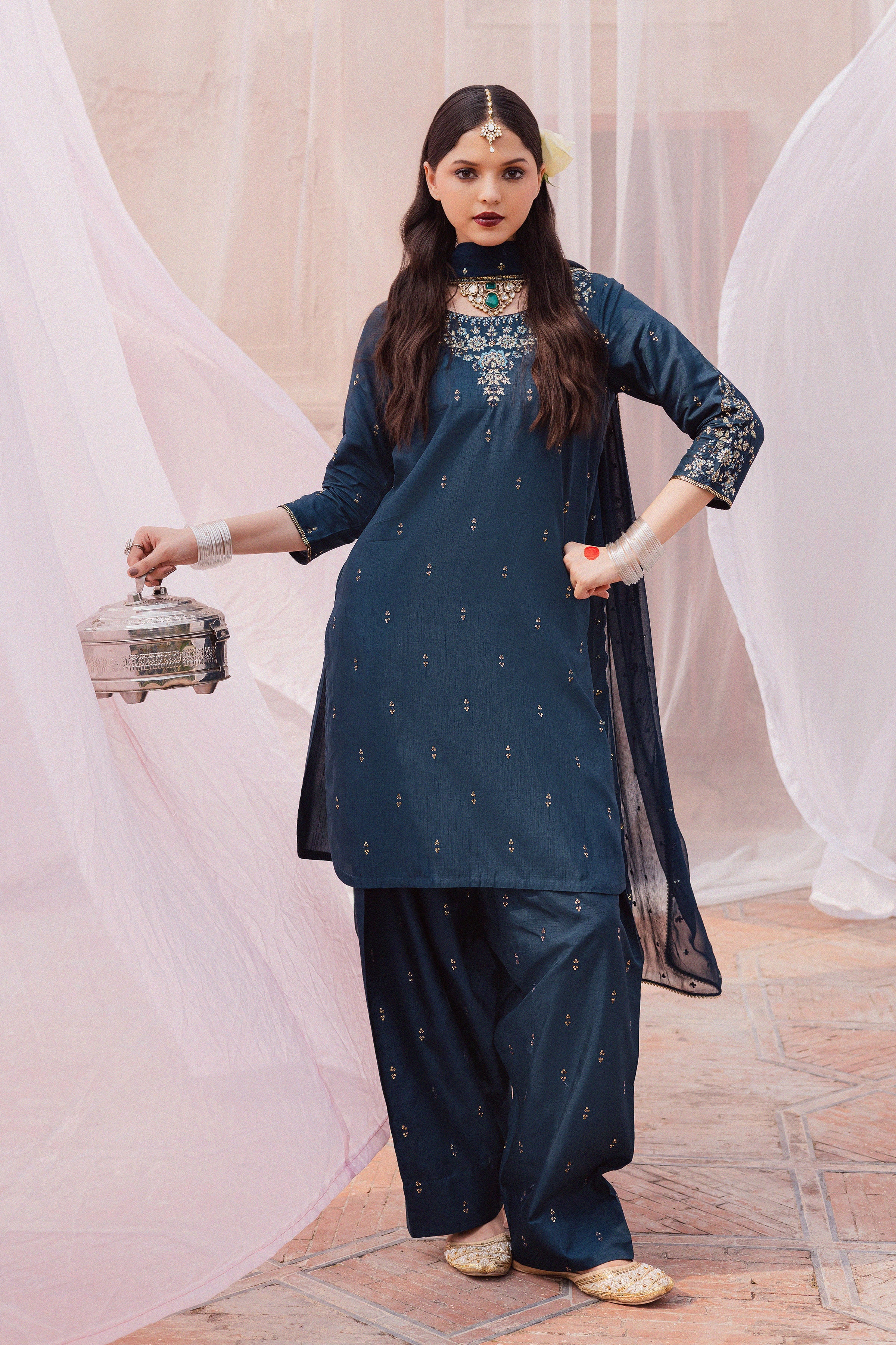 Teal Amaya 3Pc - Festive Luxe Pret - Image 5