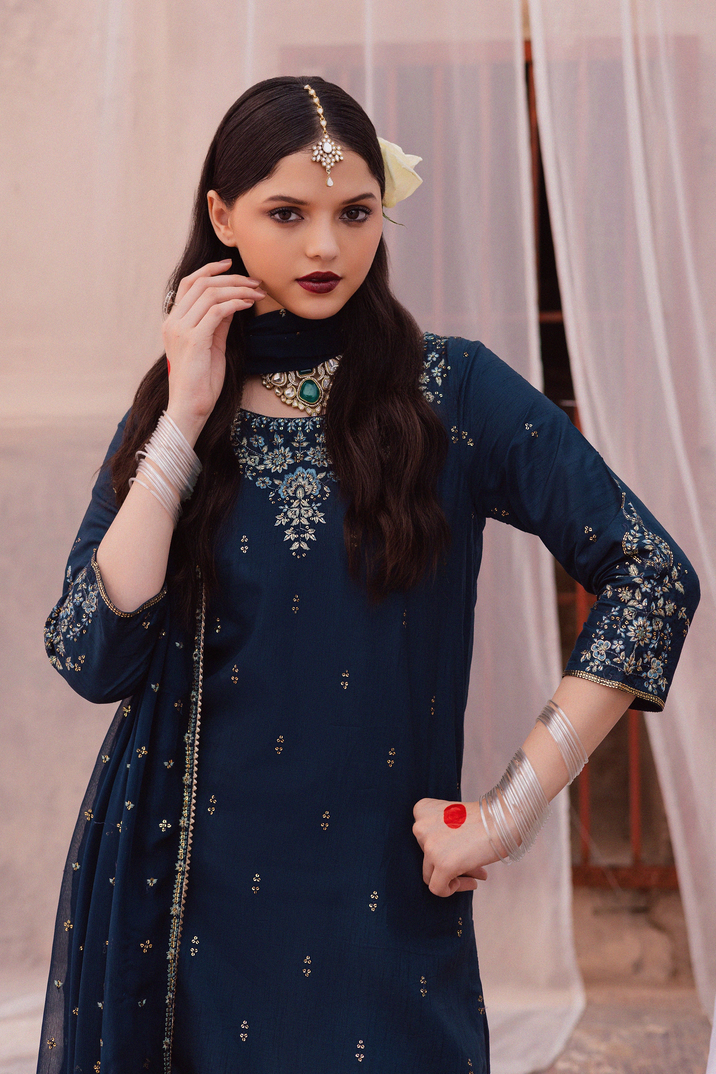 Teal Amaya 3Pc - Festive Luxe Pret - Image 7