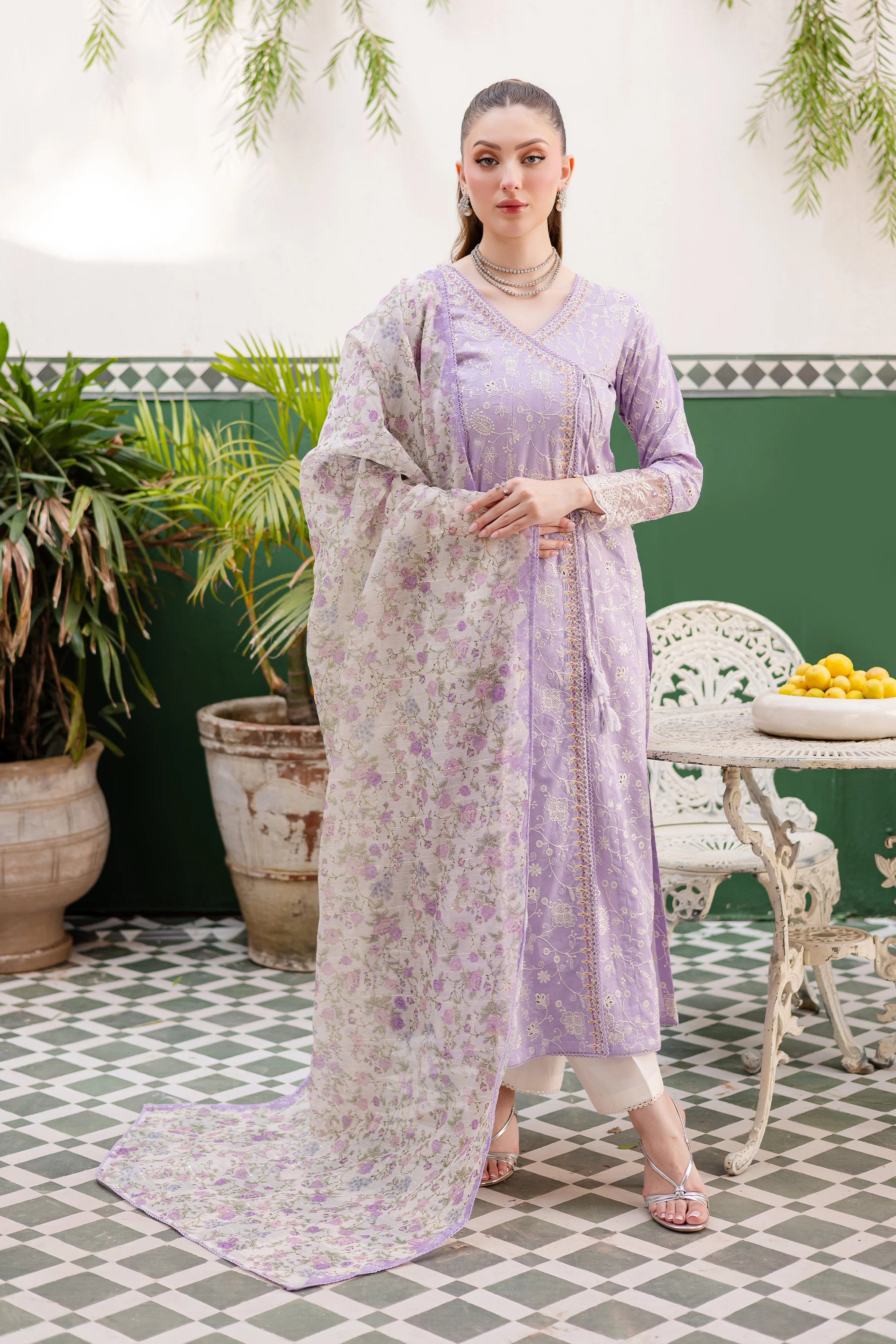 Thistle 3Pc - Embroidered Lawn Dress - Image 5