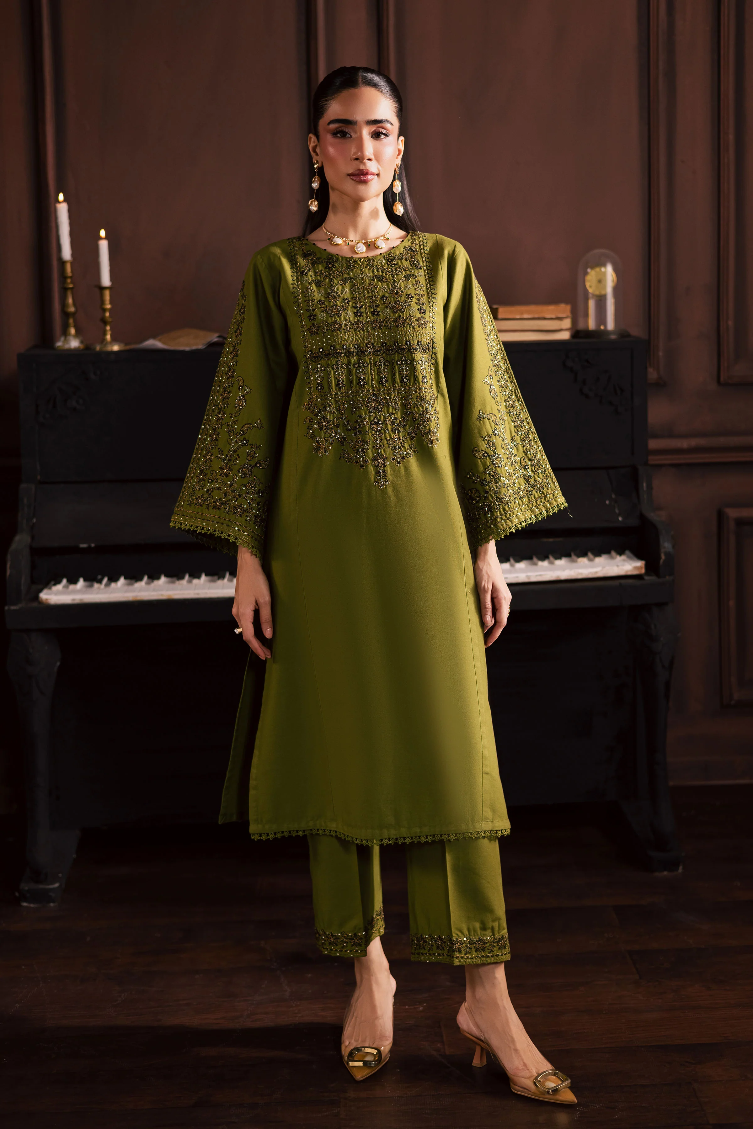 Topaz 2Pc - Embroidered Khaddar Dress