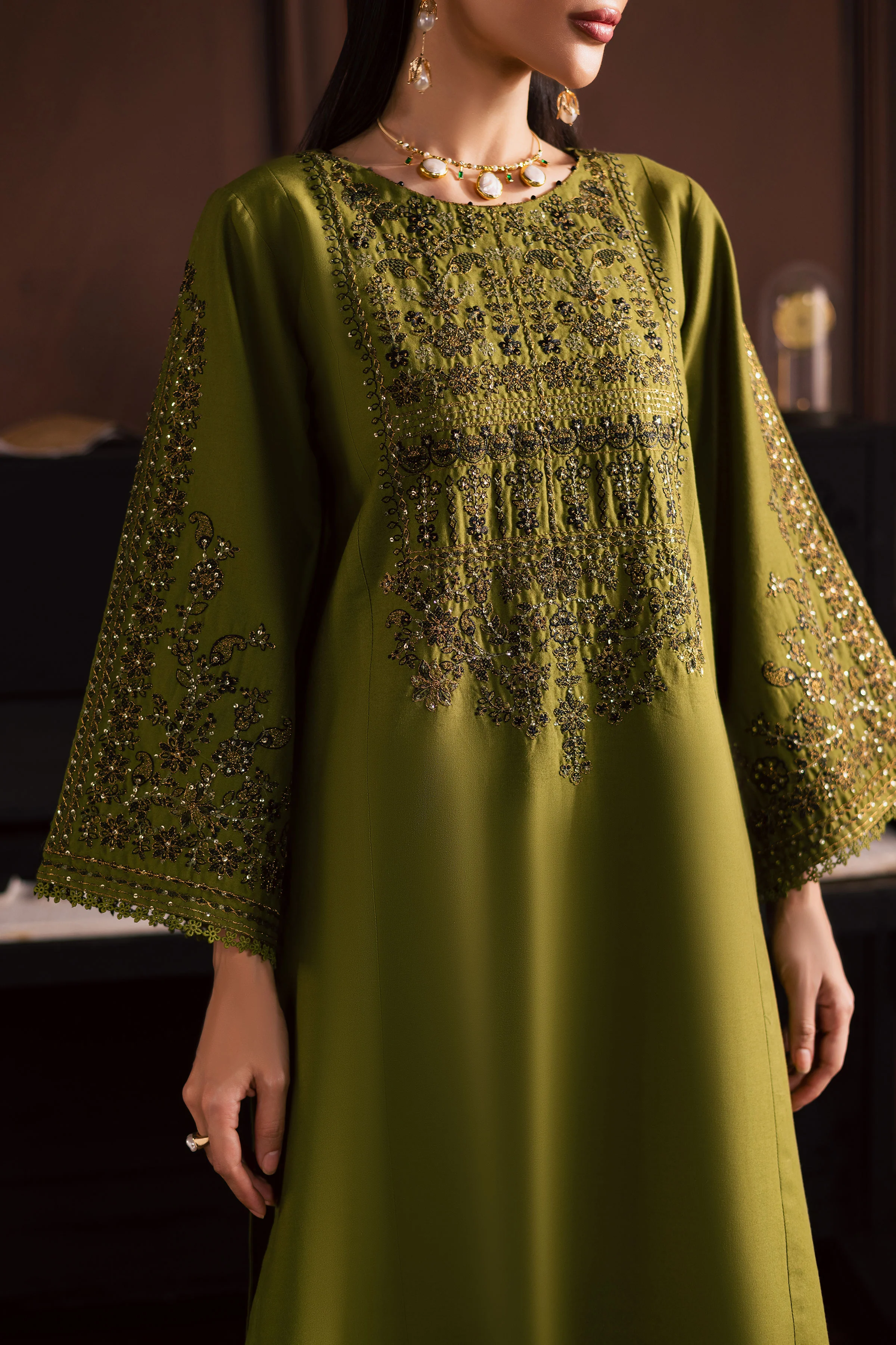 Topaz 2Pc - Embroidered Khaddar Dress - Image 10