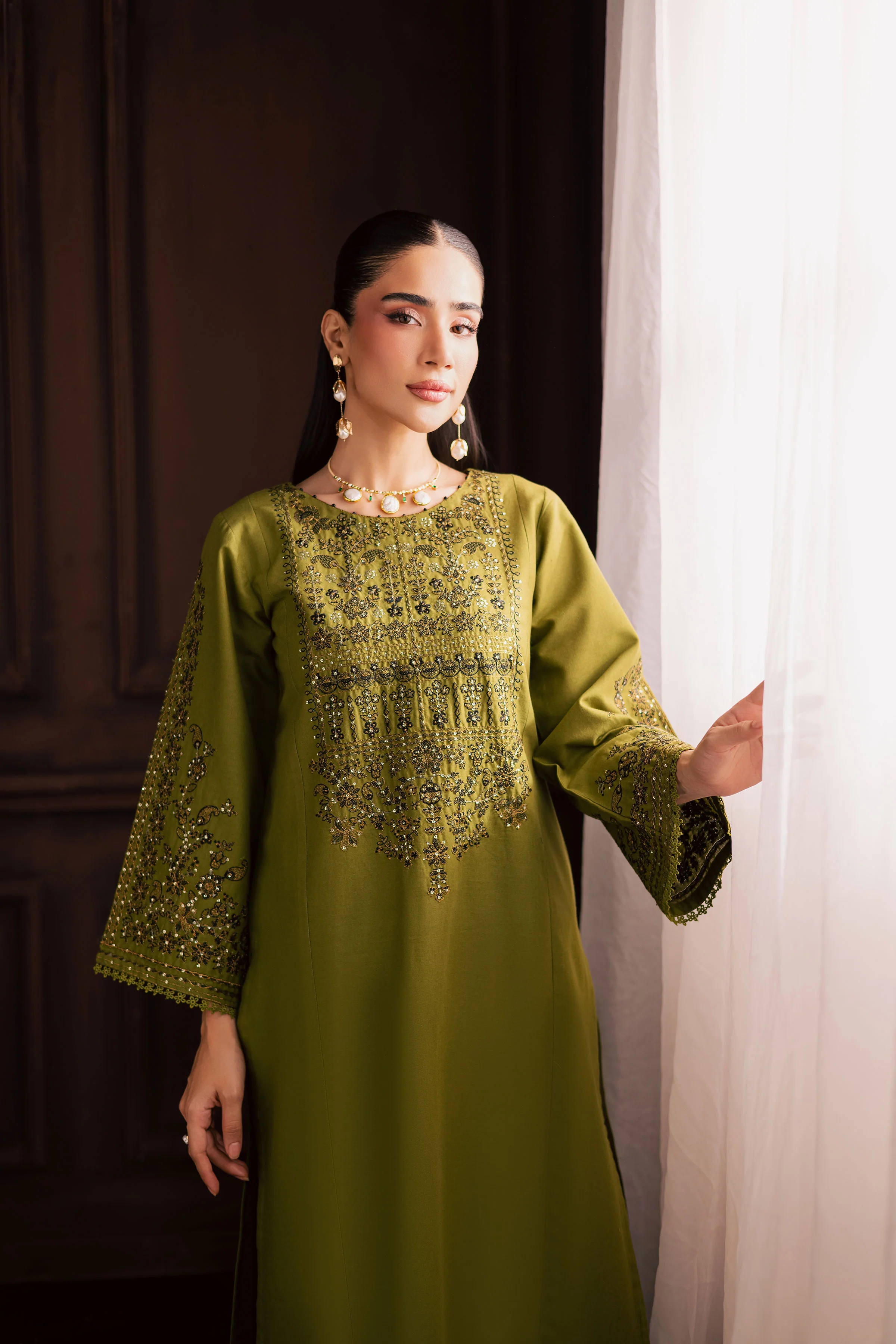 Topaz 2Pc - Embroidered Khaddar Dress - Image 2