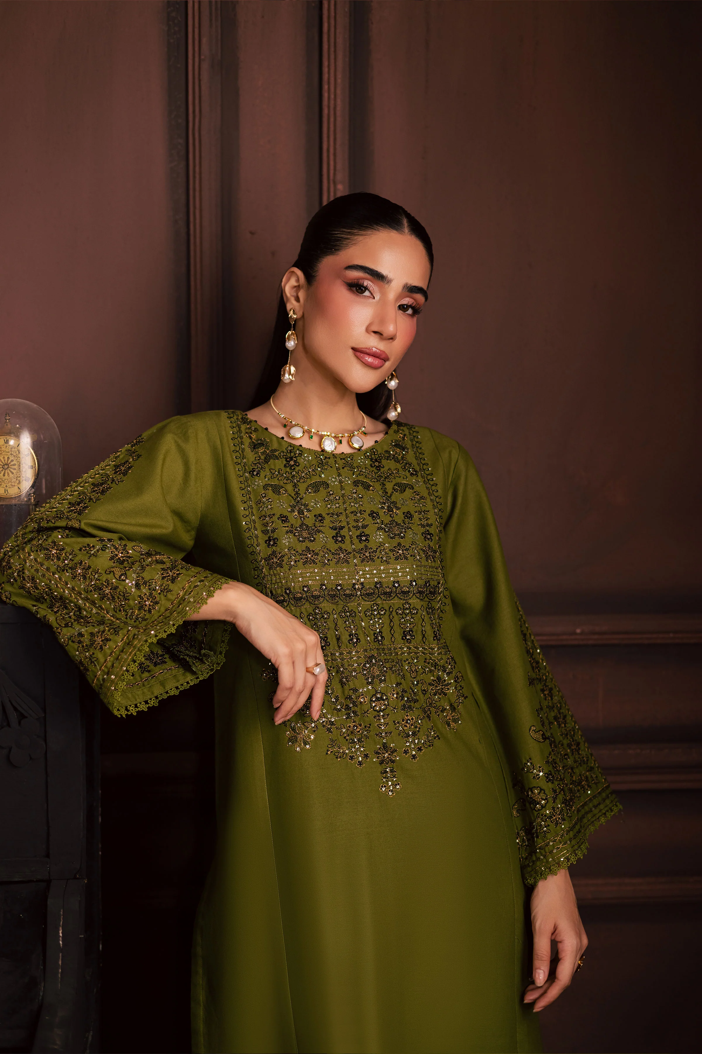 Topaz 2Pc - Embroidered Khaddar Dress - Image 3