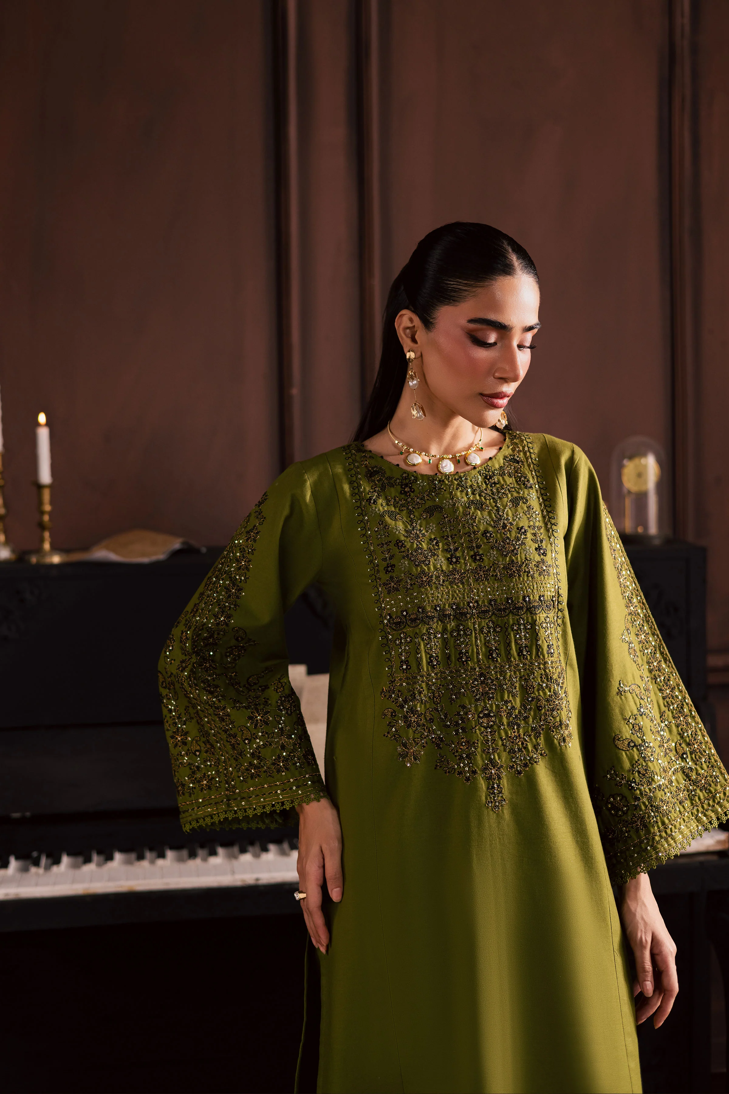Topaz 2Pc - Embroidered Khaddar Dress - Image 6