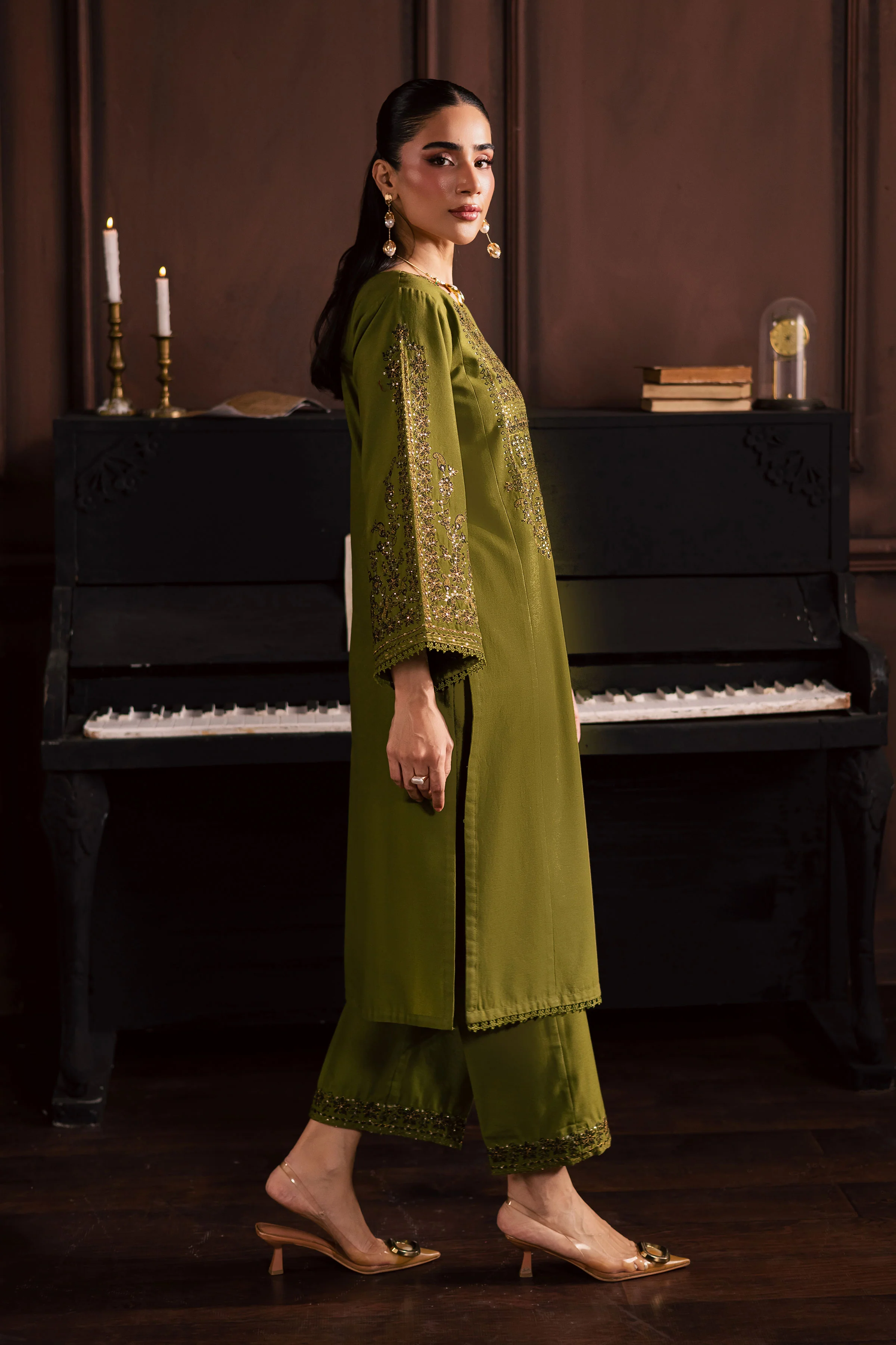 Topaz 2Pc - Embroidered Khaddar Dress - Image 7