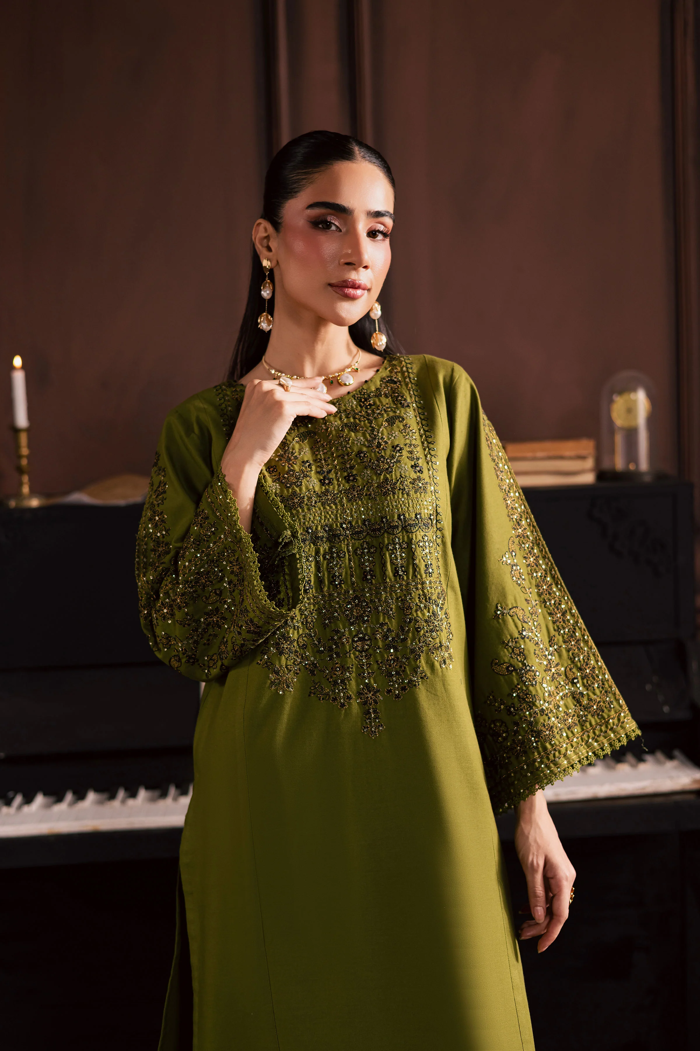 Topaz 2Pc - Embroidered Khaddar Dress - Image 8