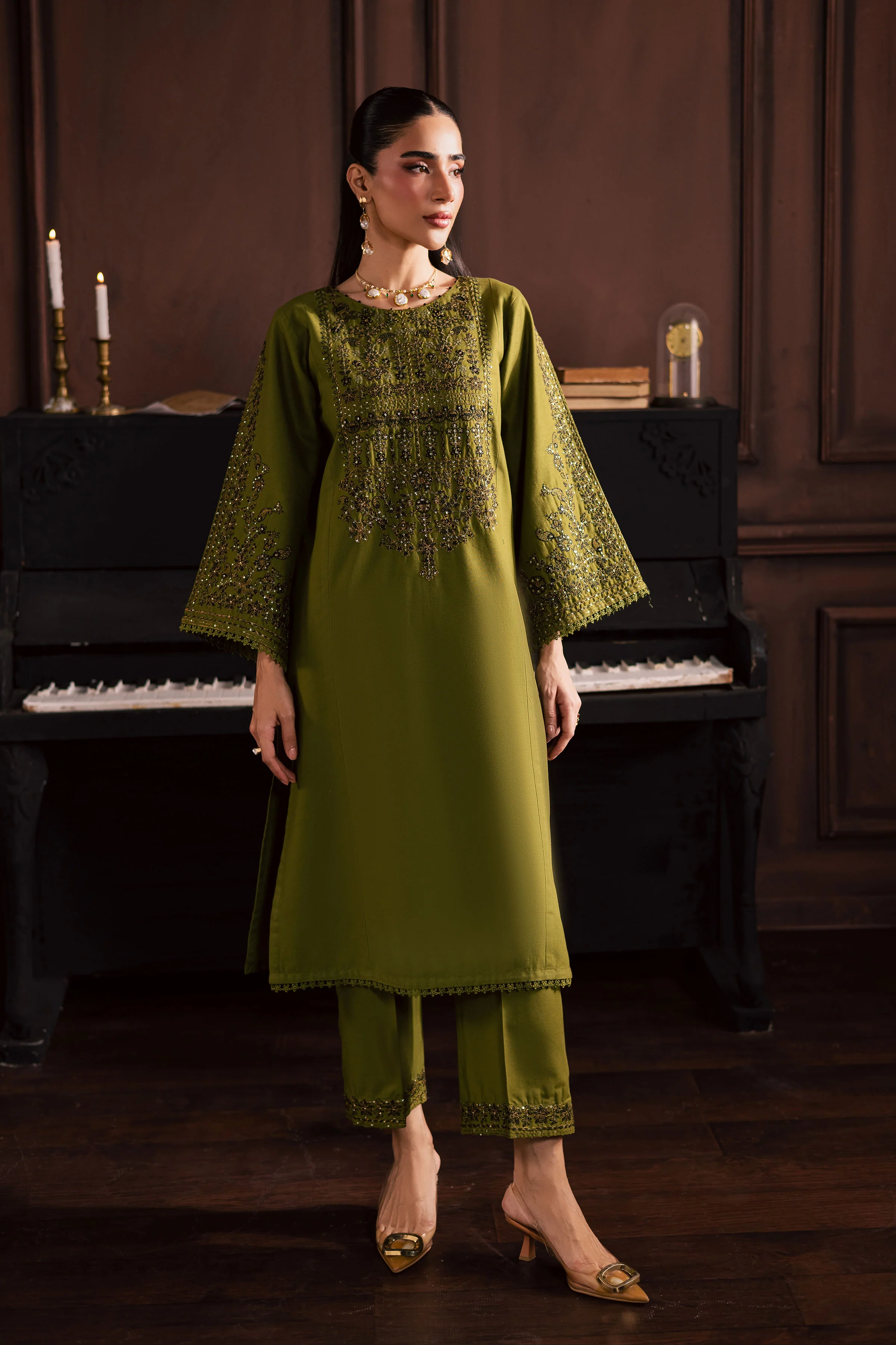Topaz 2Pc - Embroidered Khaddar Dress - Image 9