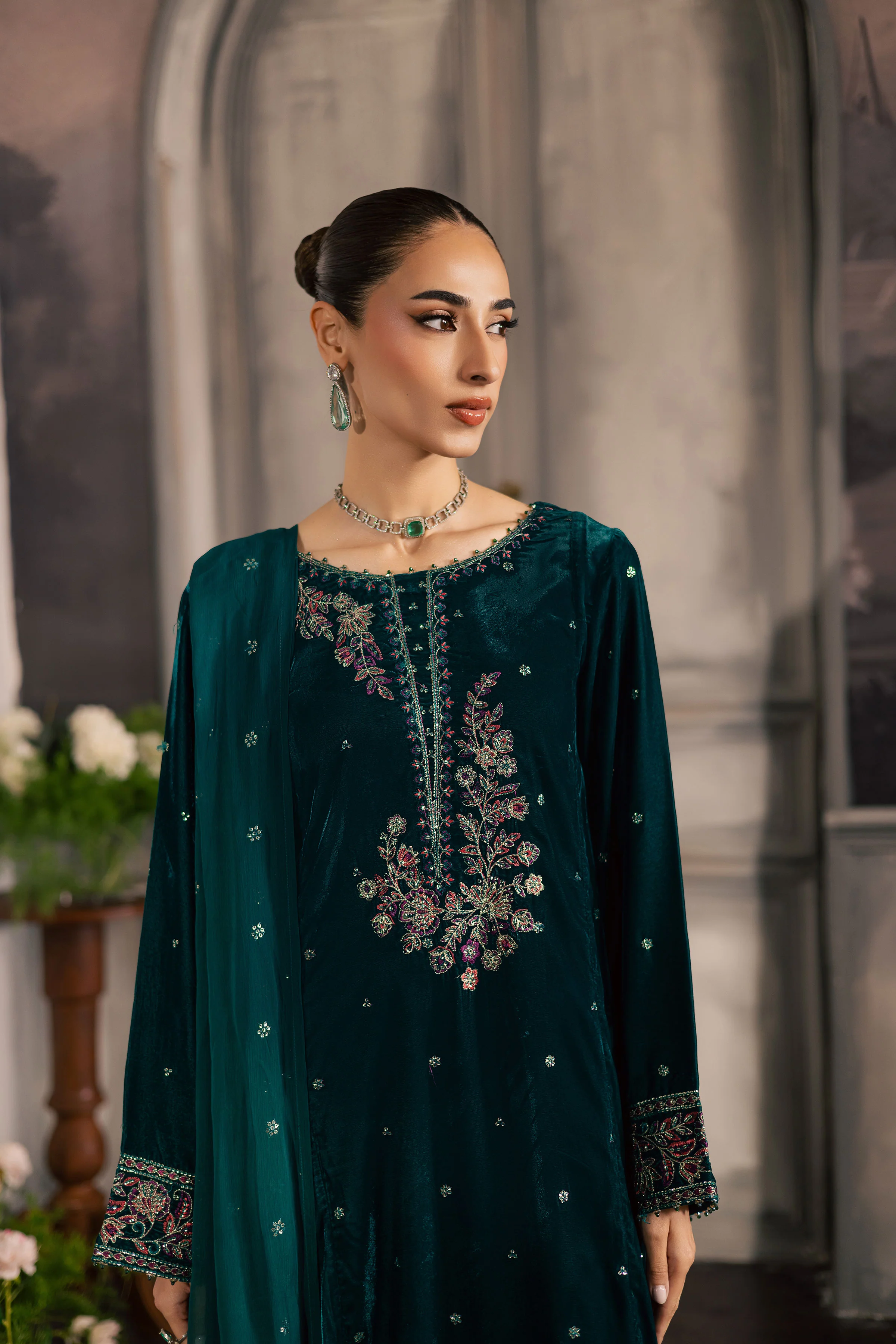 Turquoise 3Pc - Velvet Luxe Pret - Image 5