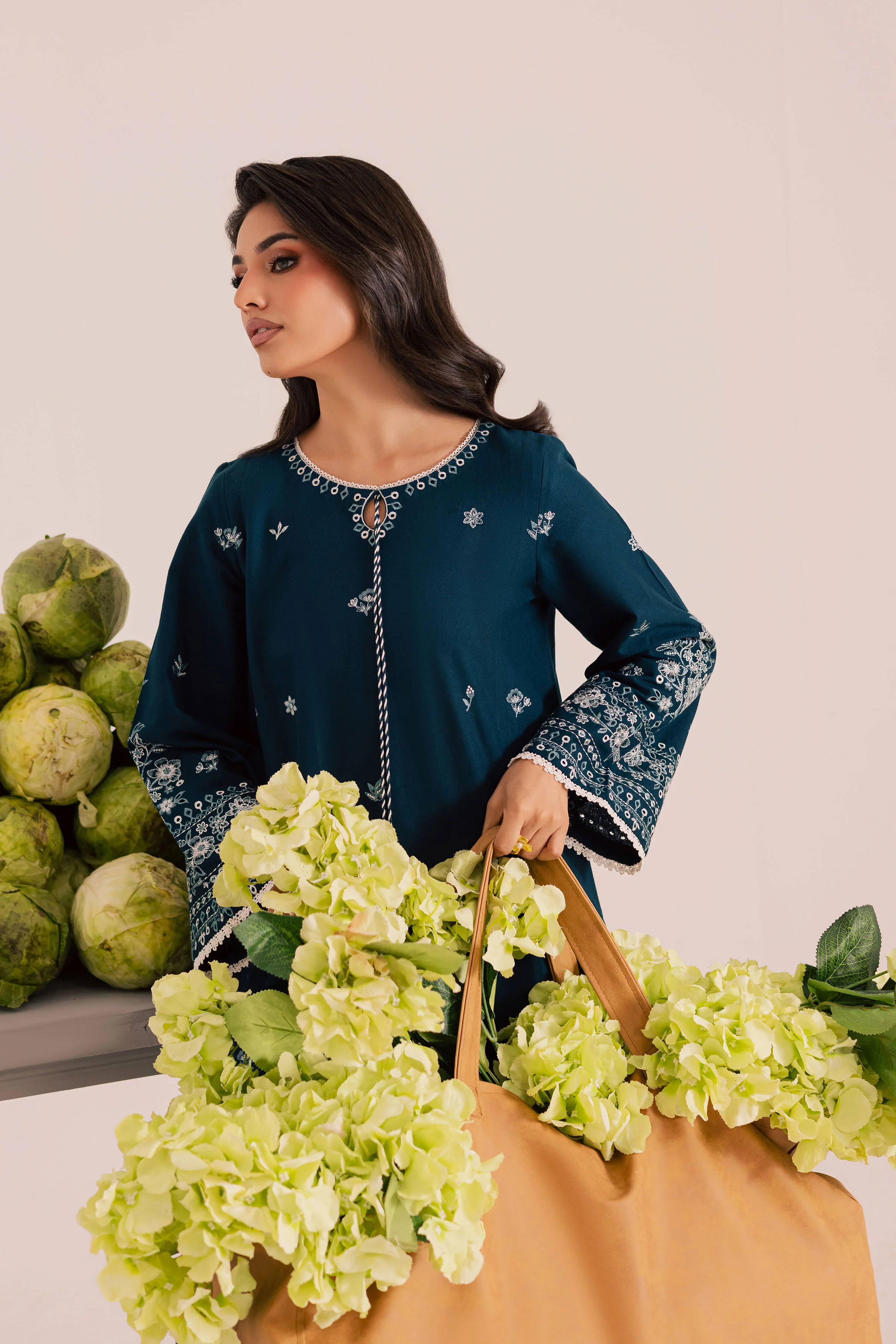 Twilight Sea 2Pc - Embroidered Khaddar Dress - Image 4