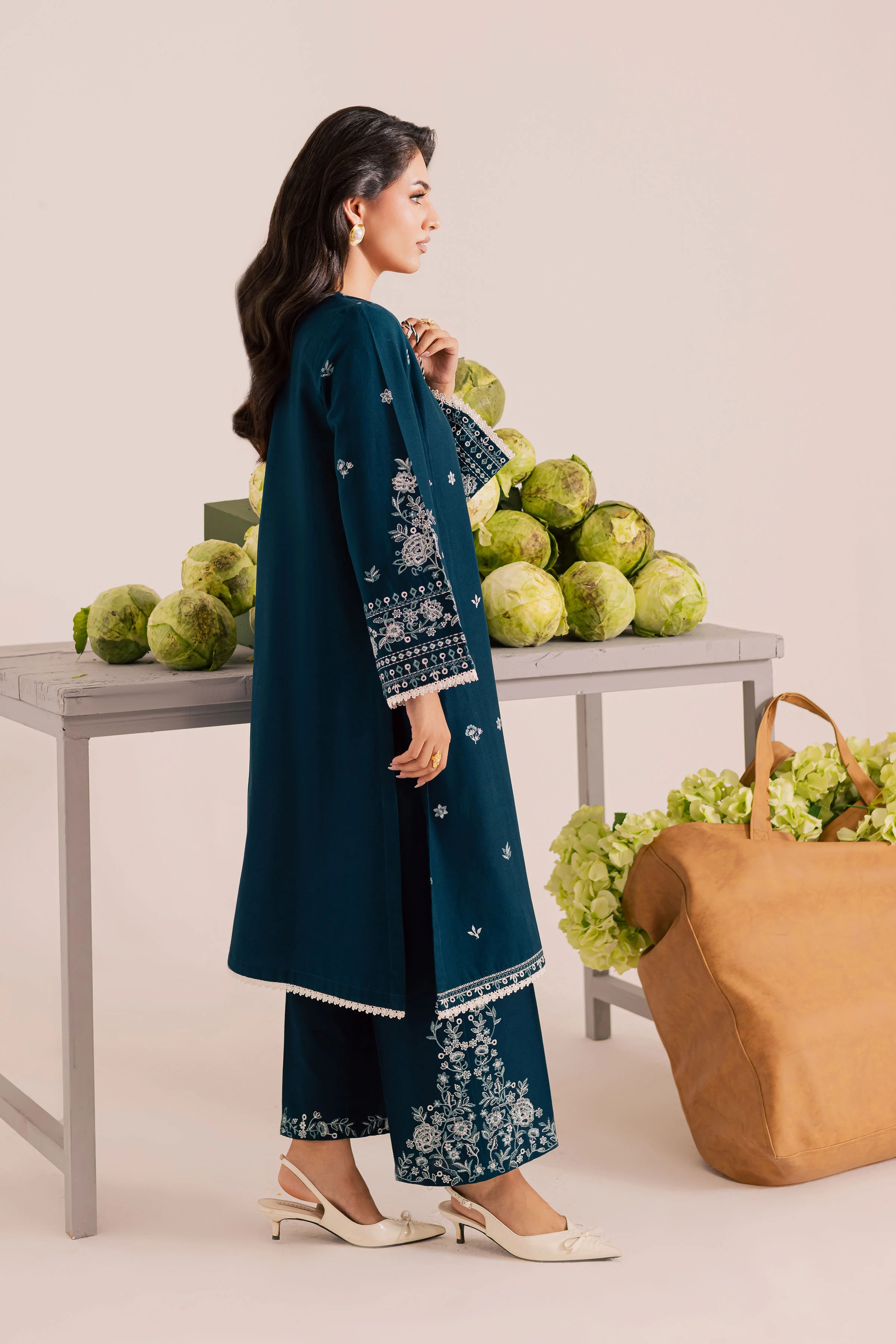 Twilight Sea 2Pc - Embroidered Khaddar Dress - Image 5
