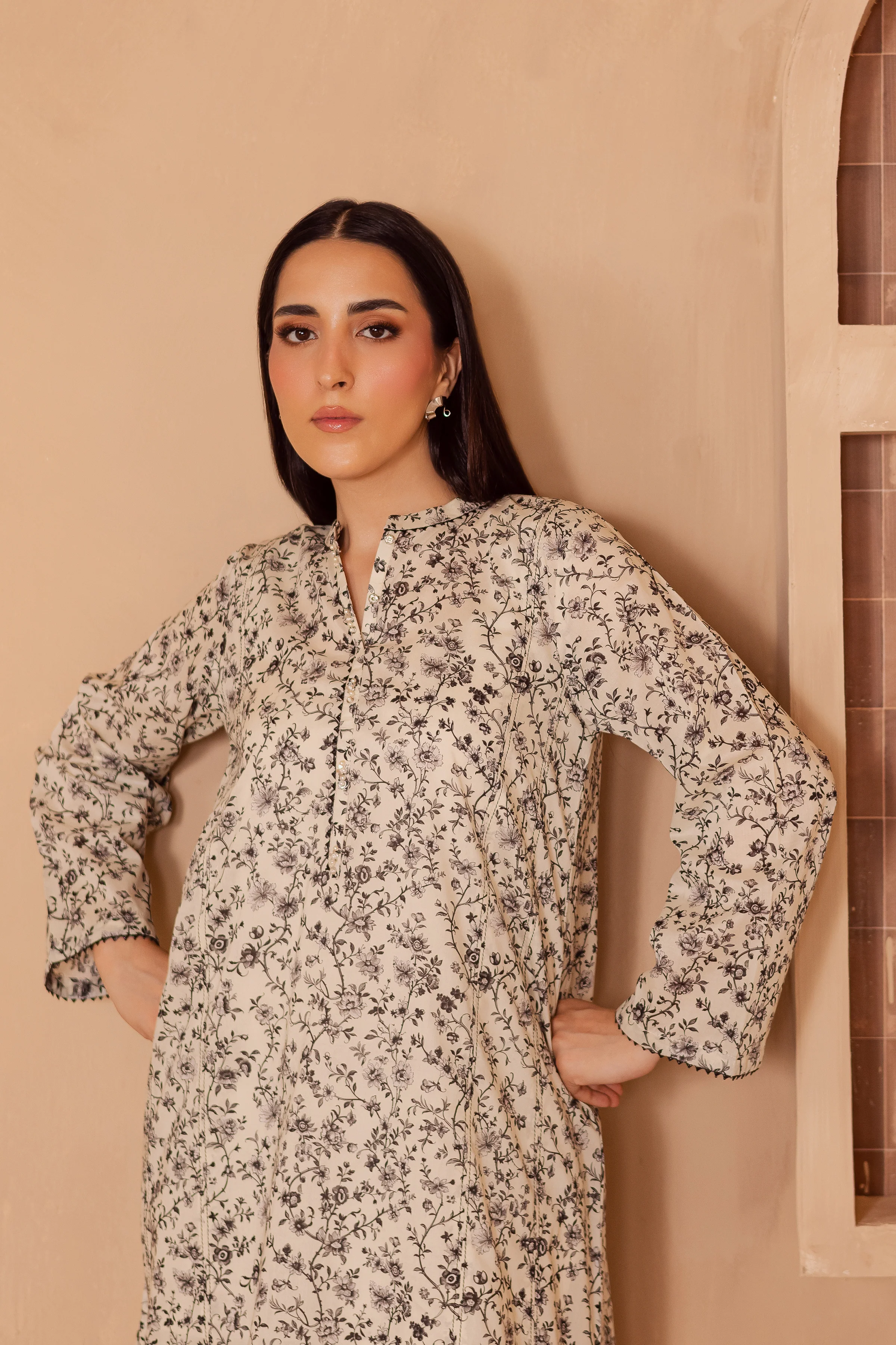 Umi 2Pc - Printed Lawn Dress - Image 2