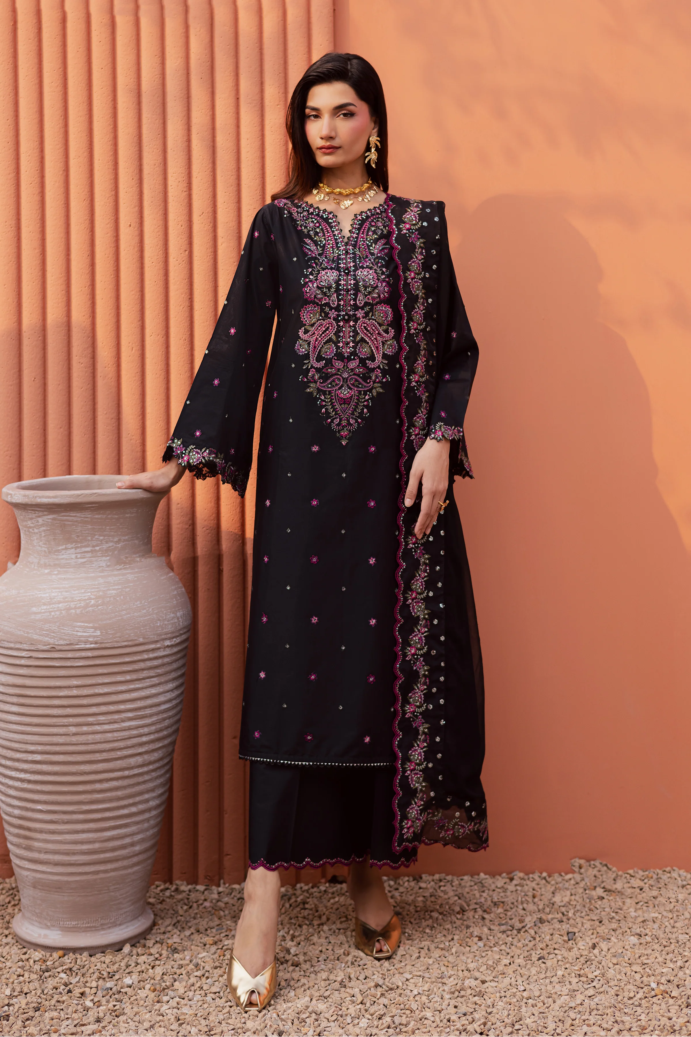 Unaiza 3Pc - Festive Embroidered Lawn - Image 10