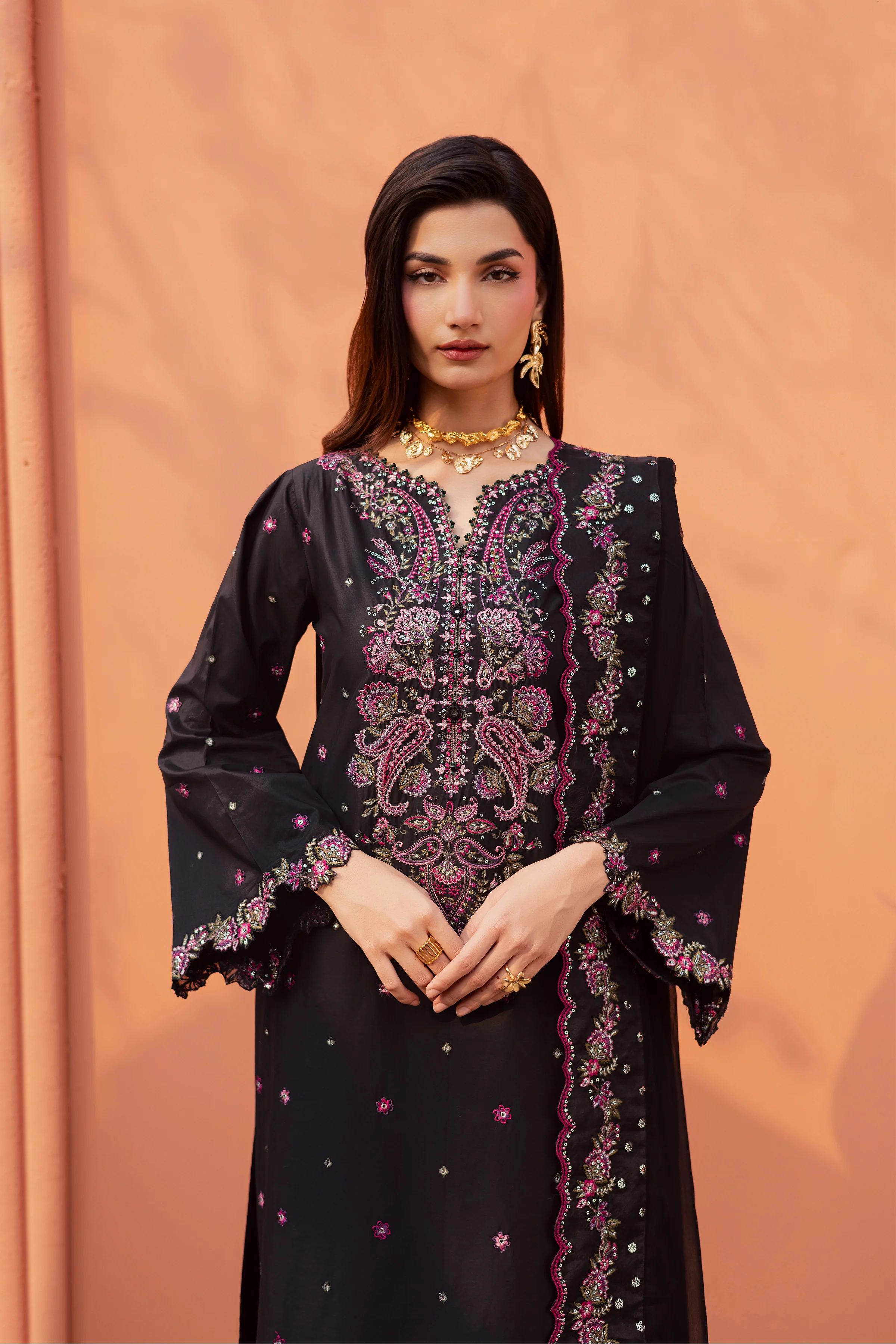 Unaiza 3Pc - Festive Embroidered Lawn - Image 2