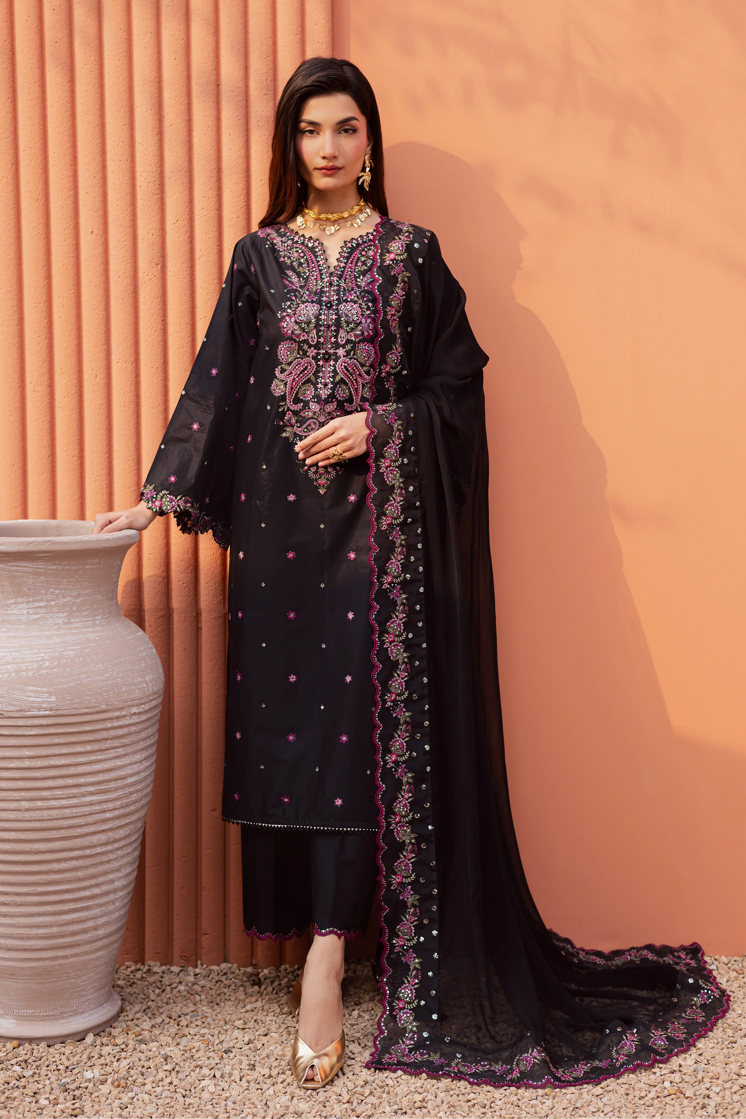Unaiza 3Pc - Festive Embroidered Lawn - Image 3
