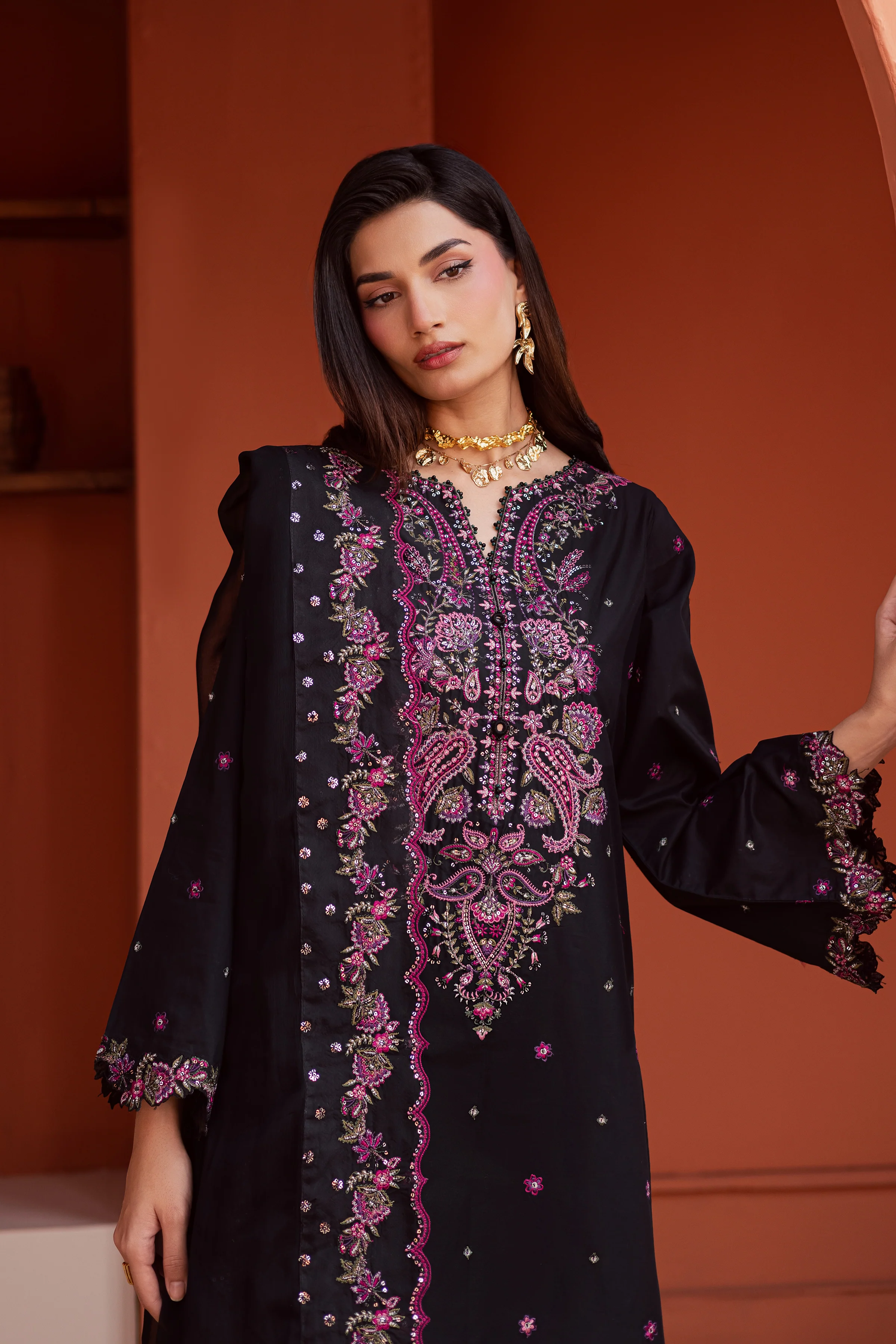 Unaiza 3Pc - Festive Embroidered Lawn - Image 5