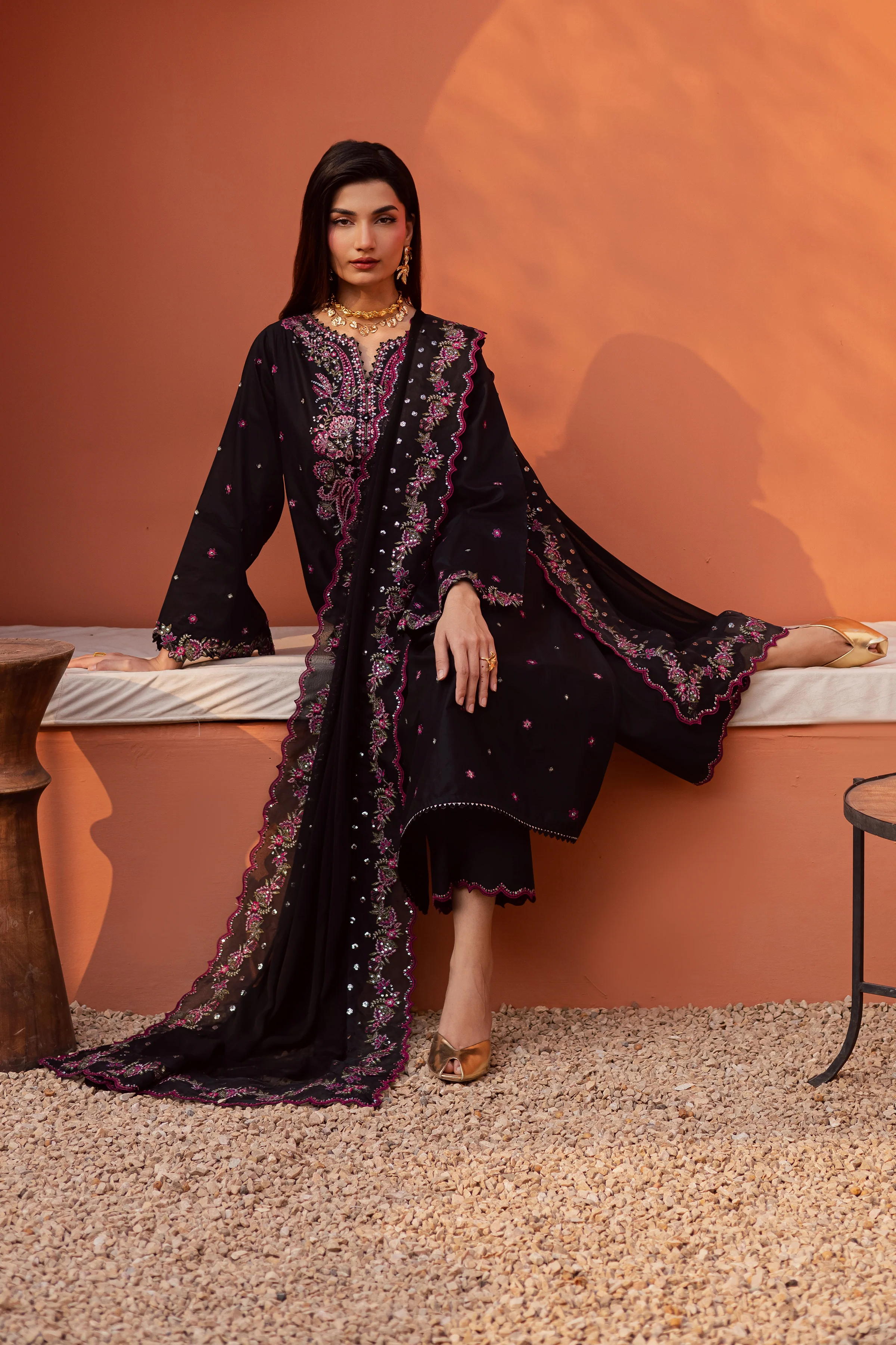 Unaiza 3Pc - Festive Embroidered Lawn - Image 7
