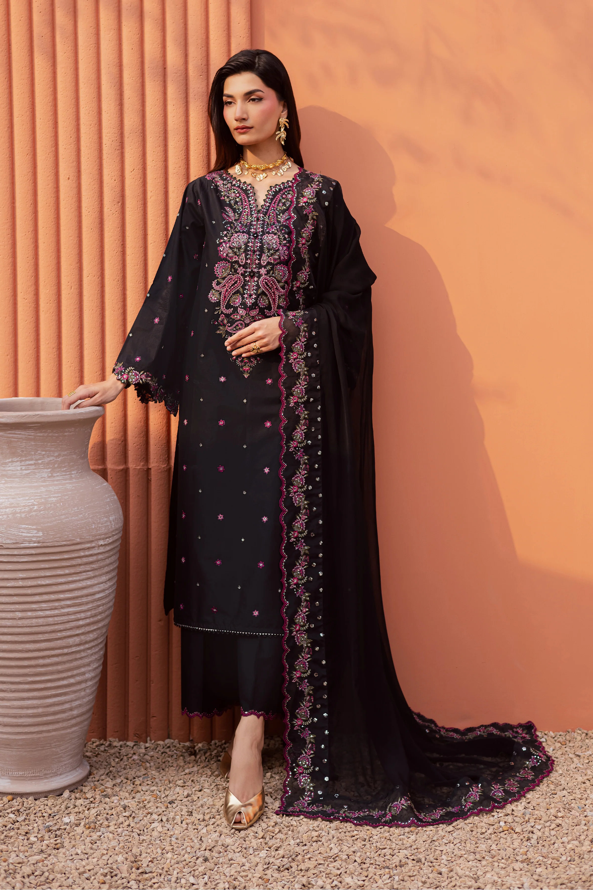 Unaiza 3Pc - Festive Embroidered Lawn - Image 9
