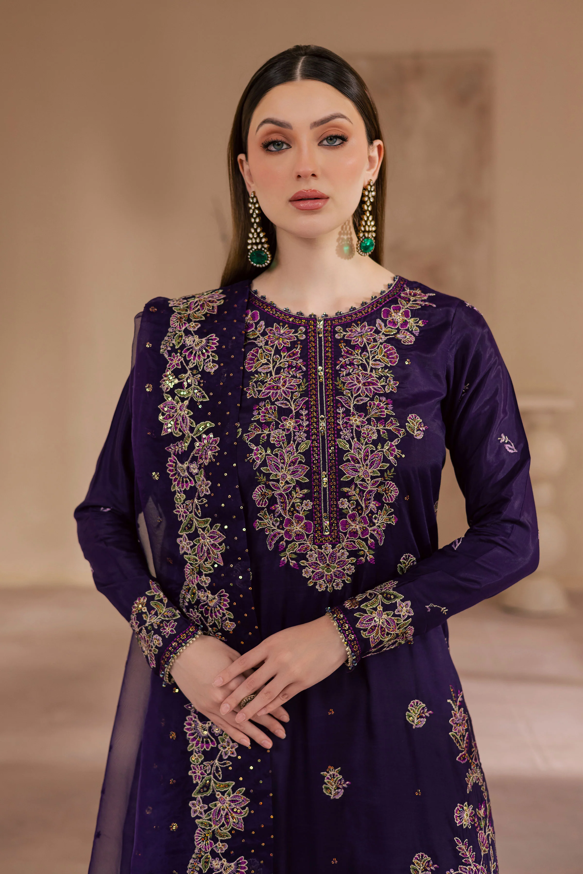 Unzilla 3Pc - Embroidered Luxe Pret - Image 4