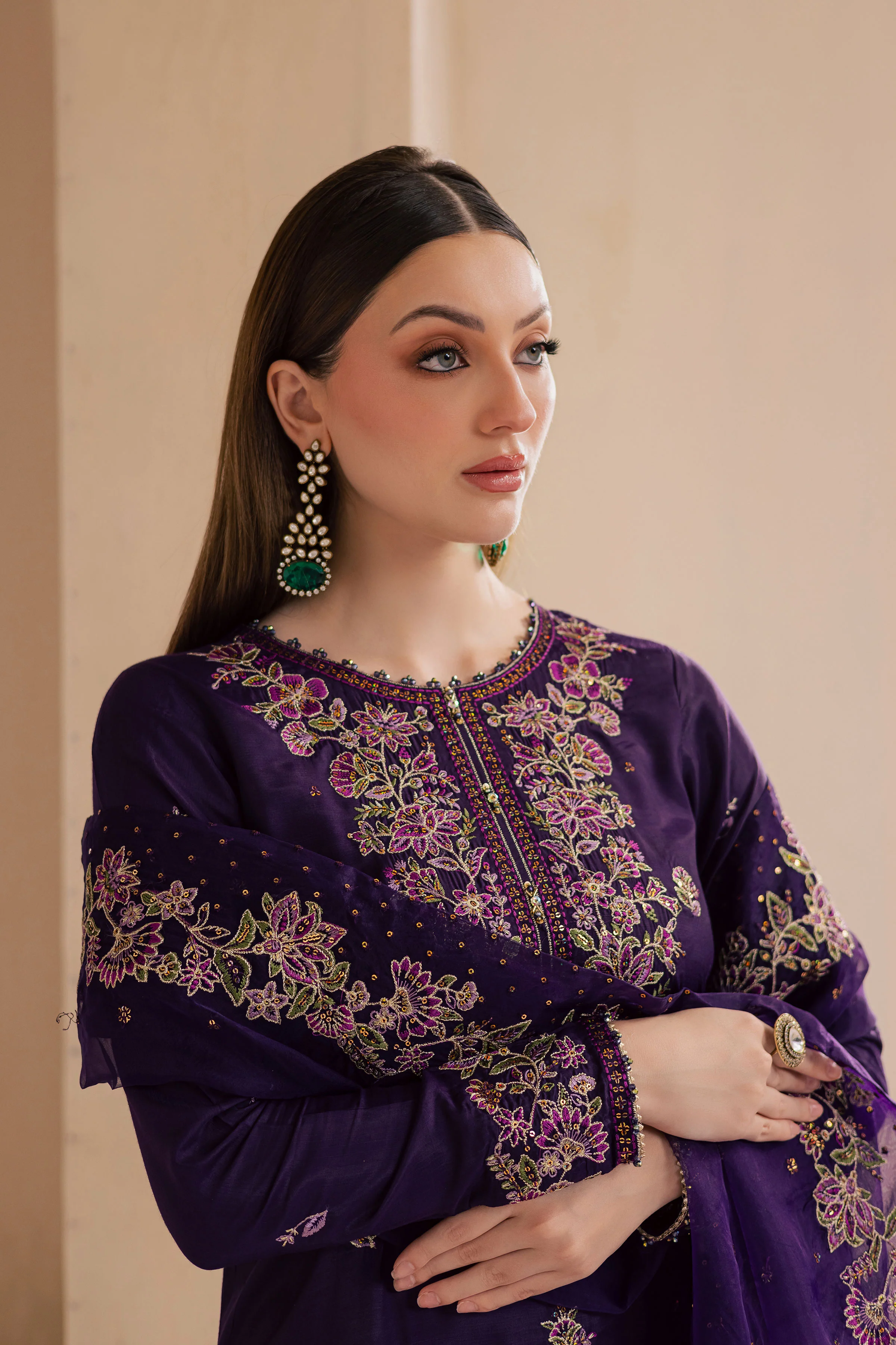Unzilla 3Pc - Embroidered Luxe Pret - Image 6