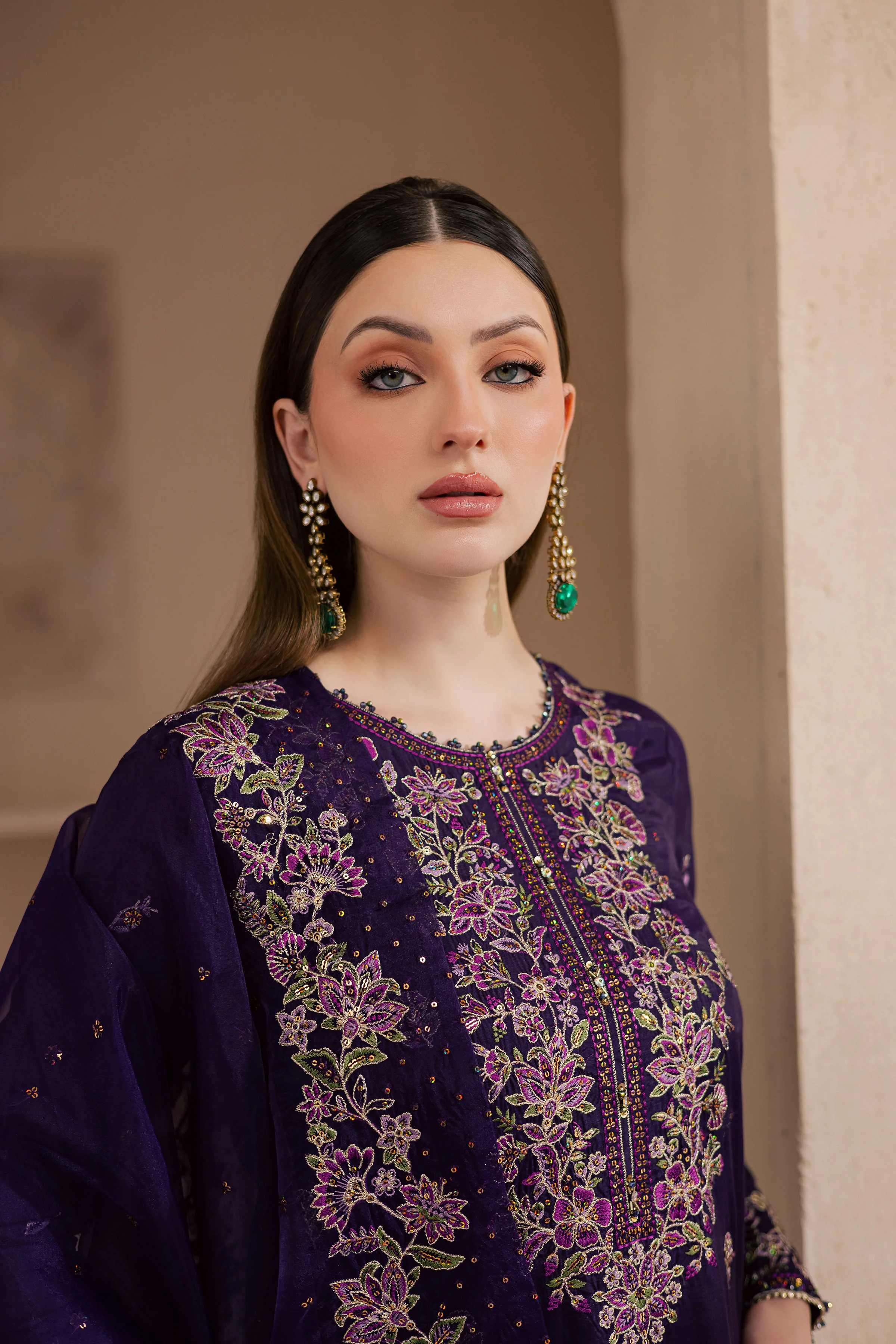 Unzilla 3Pc - Embroidered Luxe Pret - Image 7