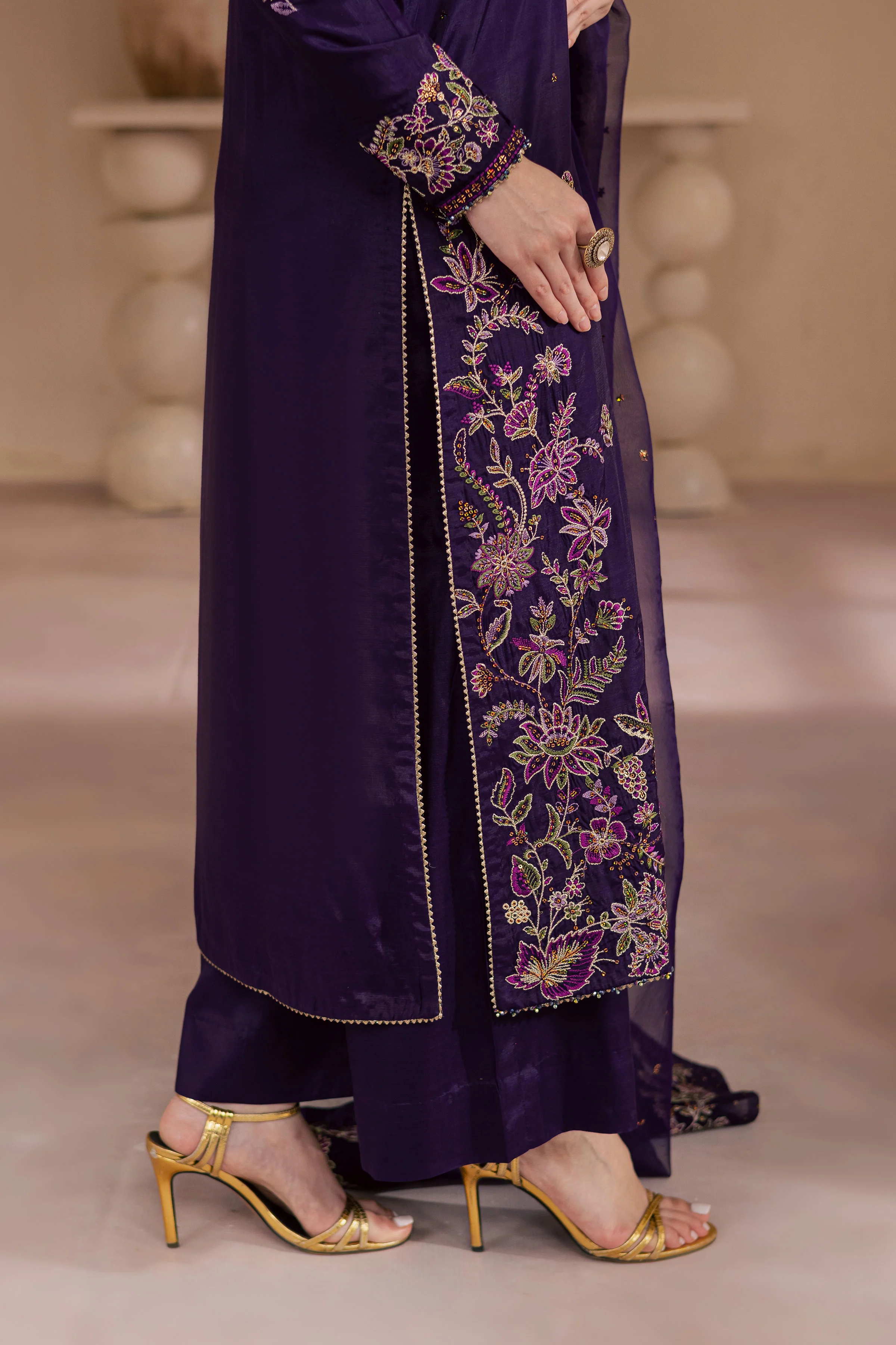 Unzilla 3Pc - Embroidered Luxe Pret - Image 8