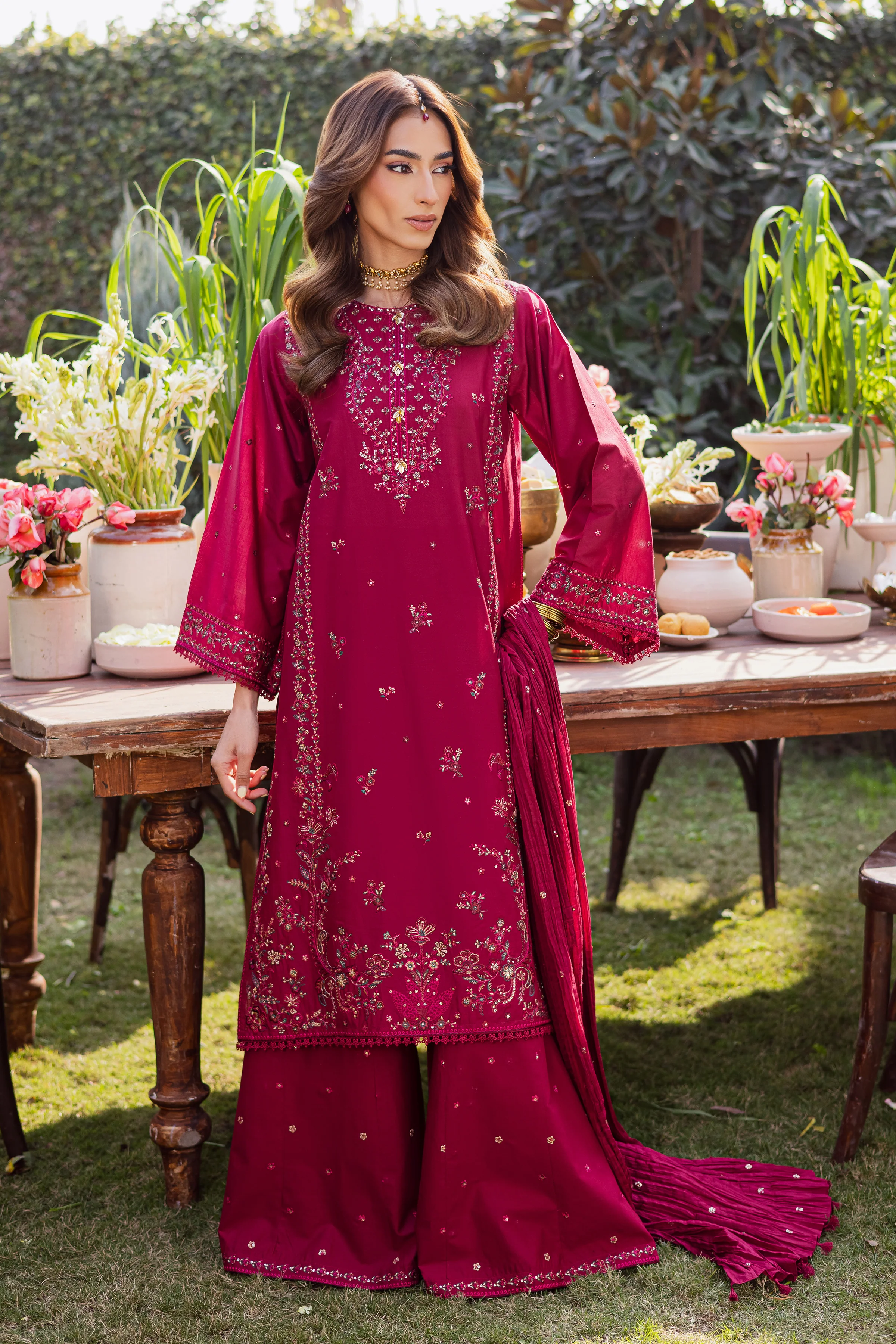 Ursula 3Pc - Festive Embroidered Lawn - Image 3