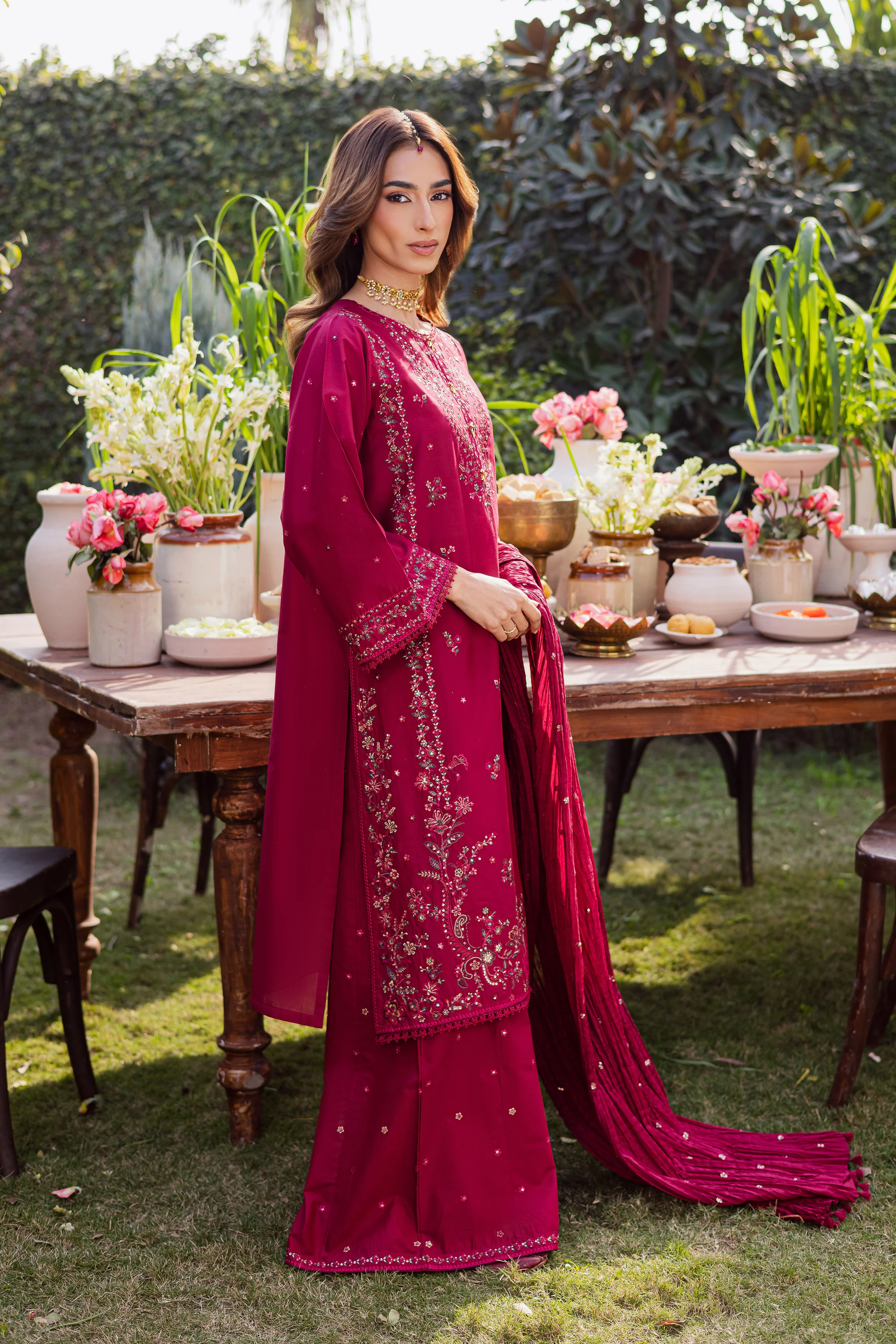 Ursula 3Pc - Festive Embroidered Lawn - Image 5