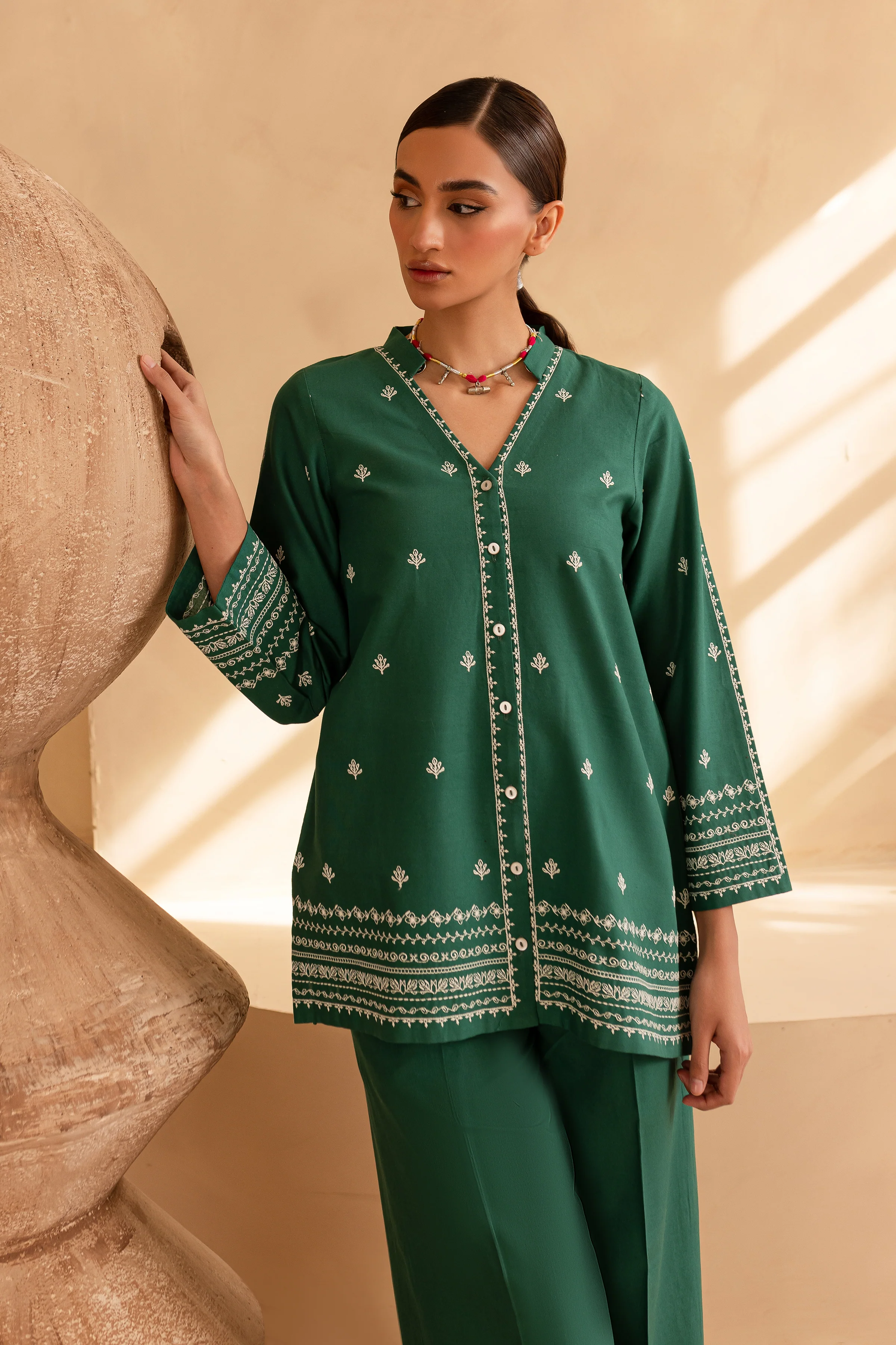 Vengert 2Pc - Embroidered Khaddar Dress - Image 2