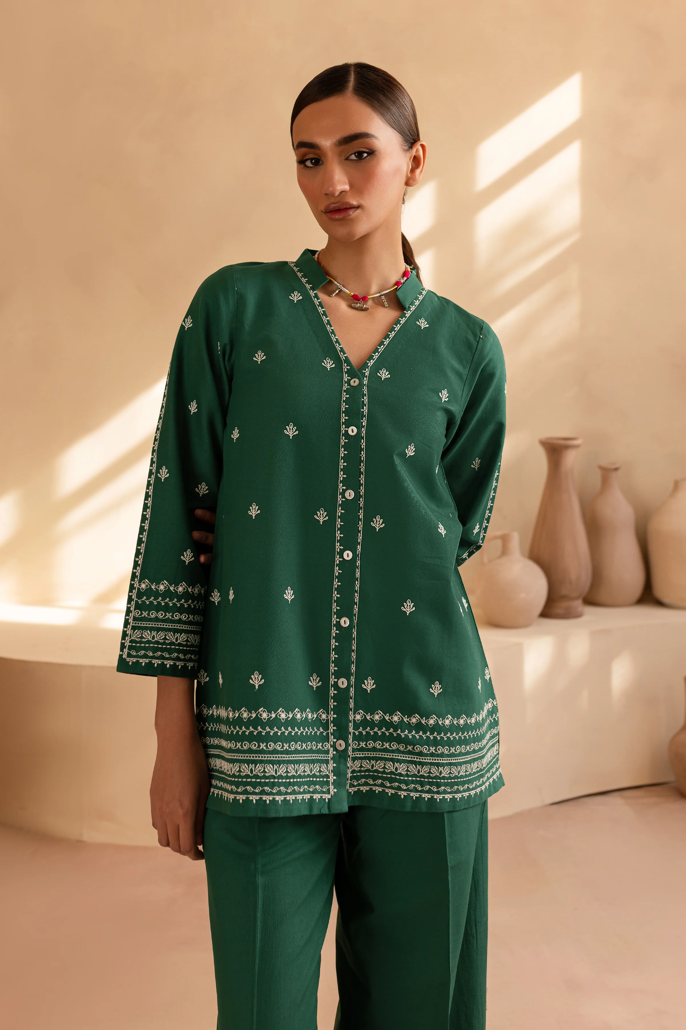 Vengert 2Pc - Embroidered Khaddar Dress - Image 3