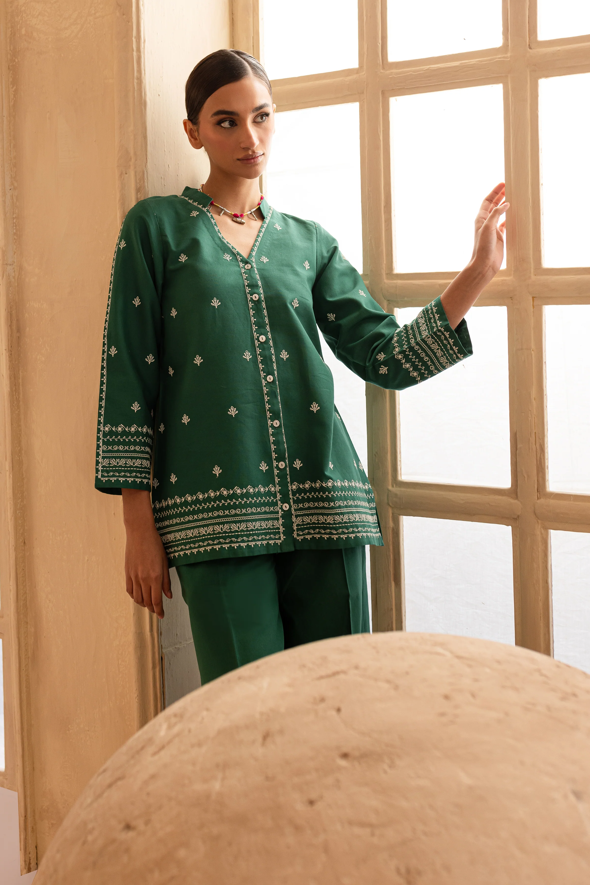 Vengert 2Pc - Embroidered Khaddar Dress - Image 5