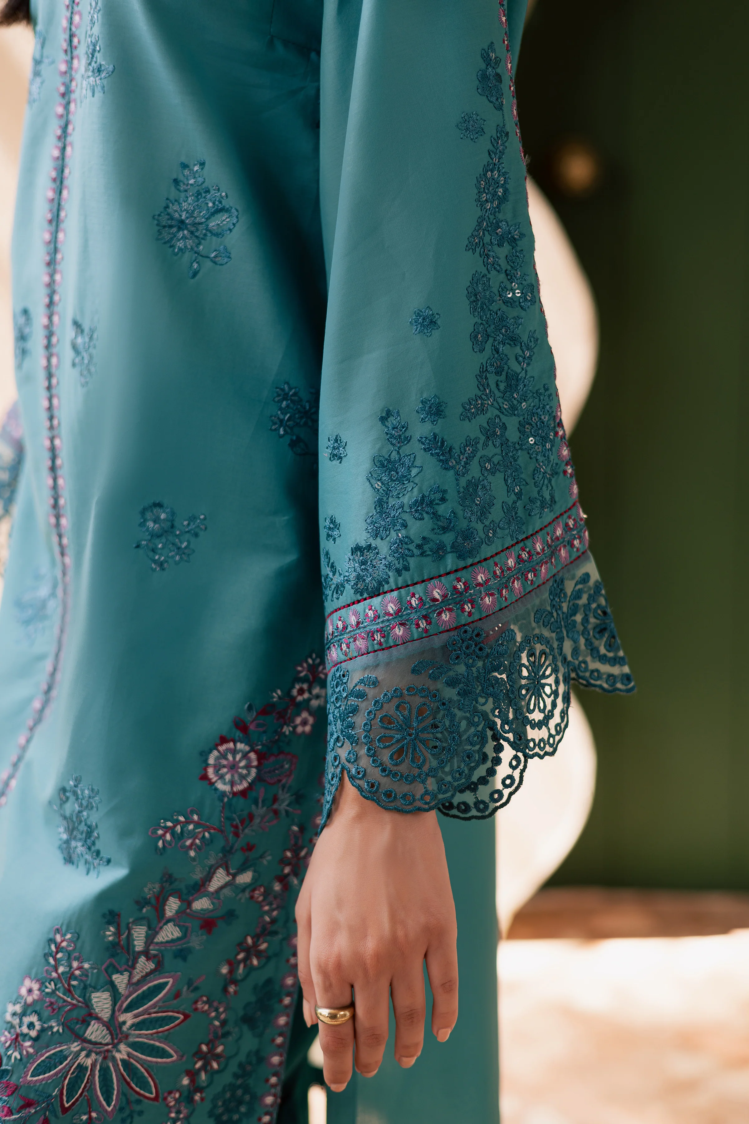 Versak 2Pc - Embroidered Solid Dress - Image 8