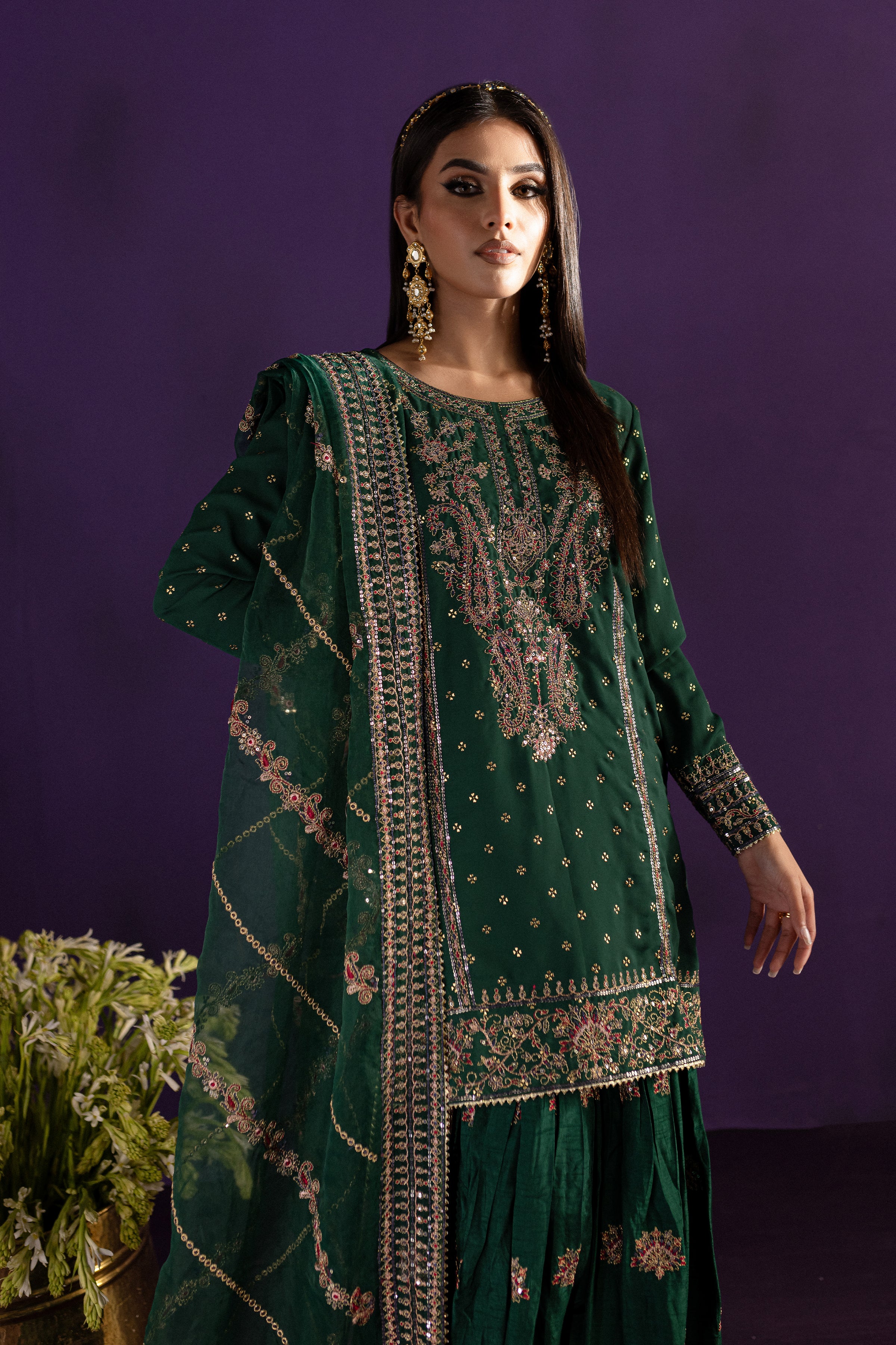 Vineyard 3Pc - Embroidered Georgette Luxe Pret - Image 2