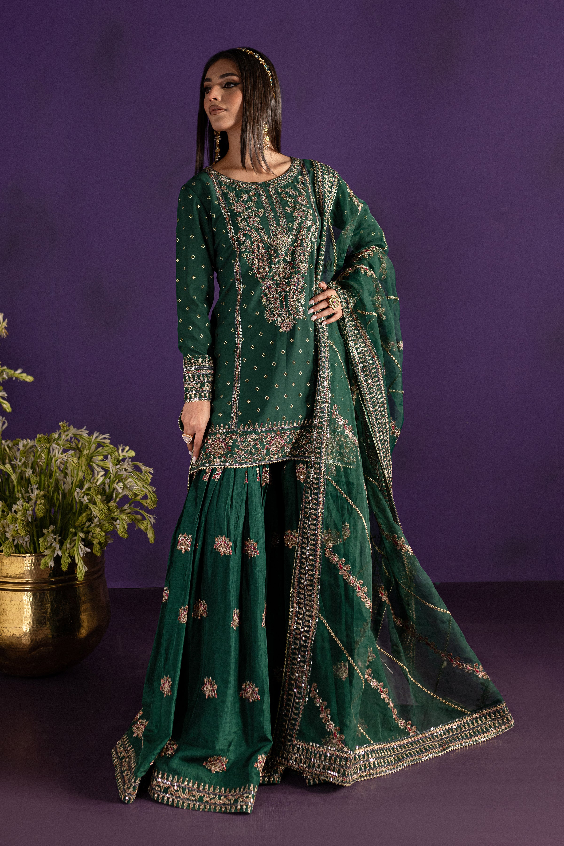 Vineyard 3Pc - Embroidered Georgette Luxe Pret - Image 7