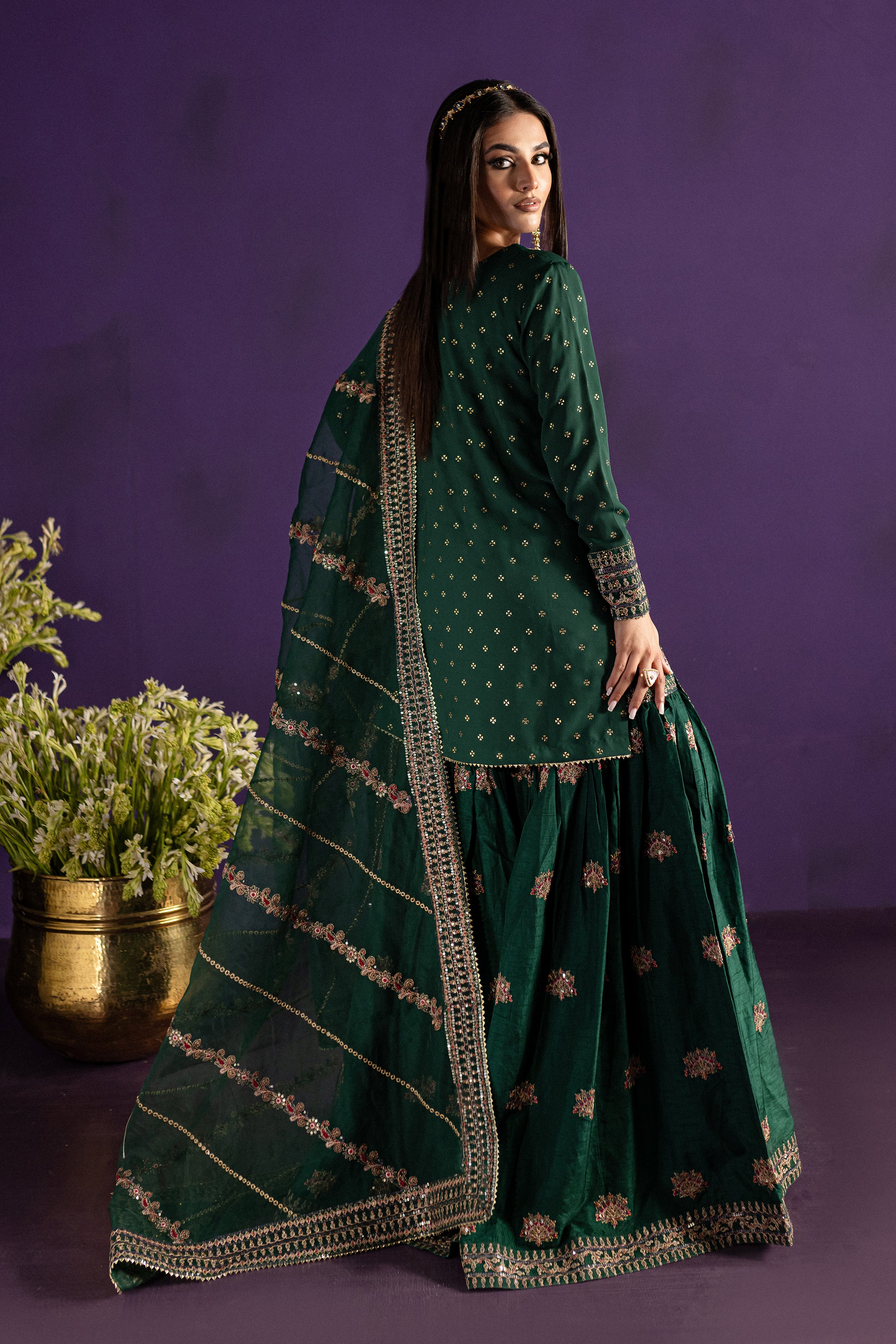 Vineyard 3Pc - Embroidered Georgette Luxe Pret - Image 8